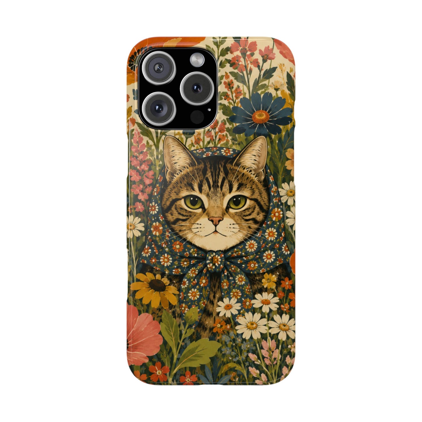Babushka Cat Peeky Gardens Snap Phone Case
