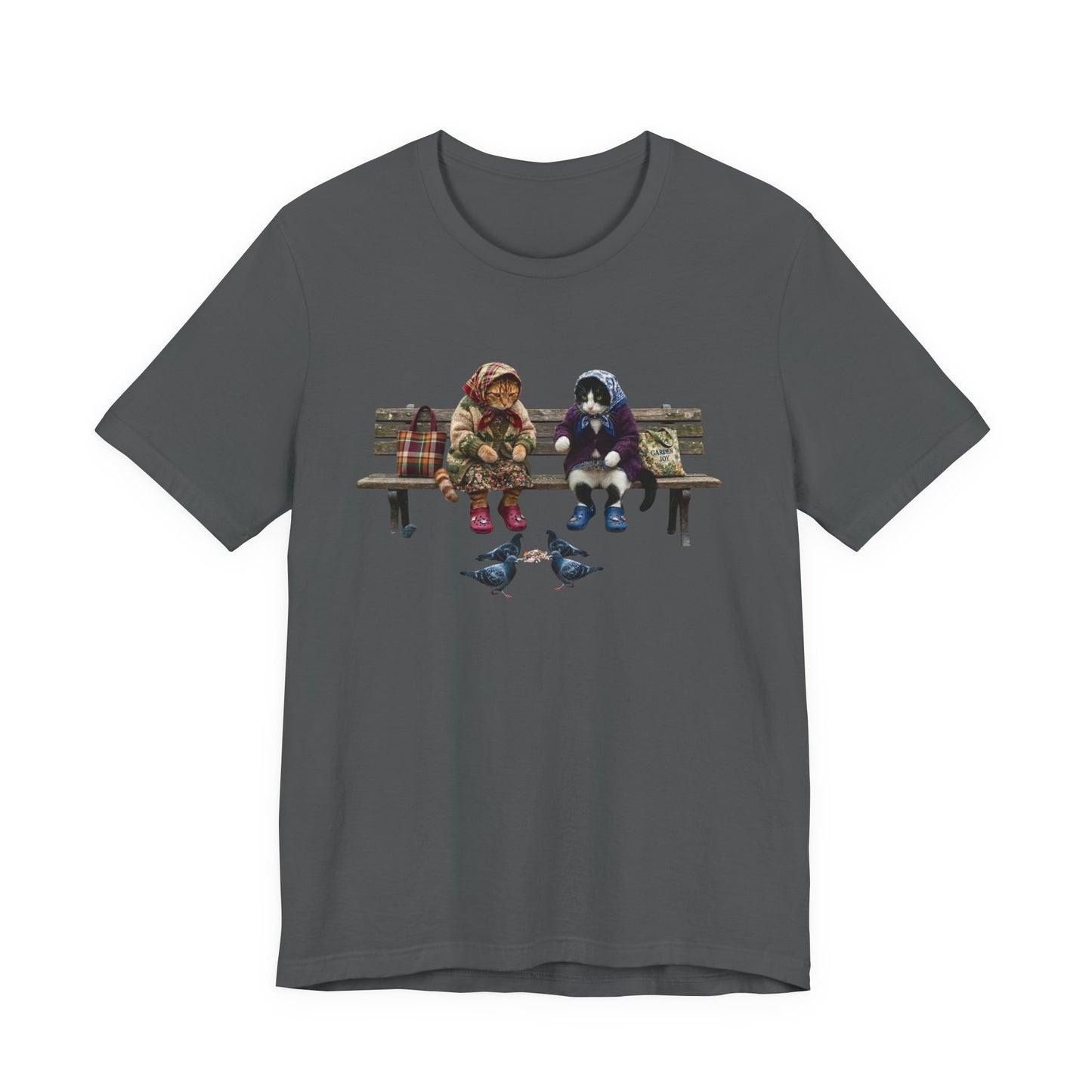 Babushka Cats Bench Friends Tee Graphic T-Shirt