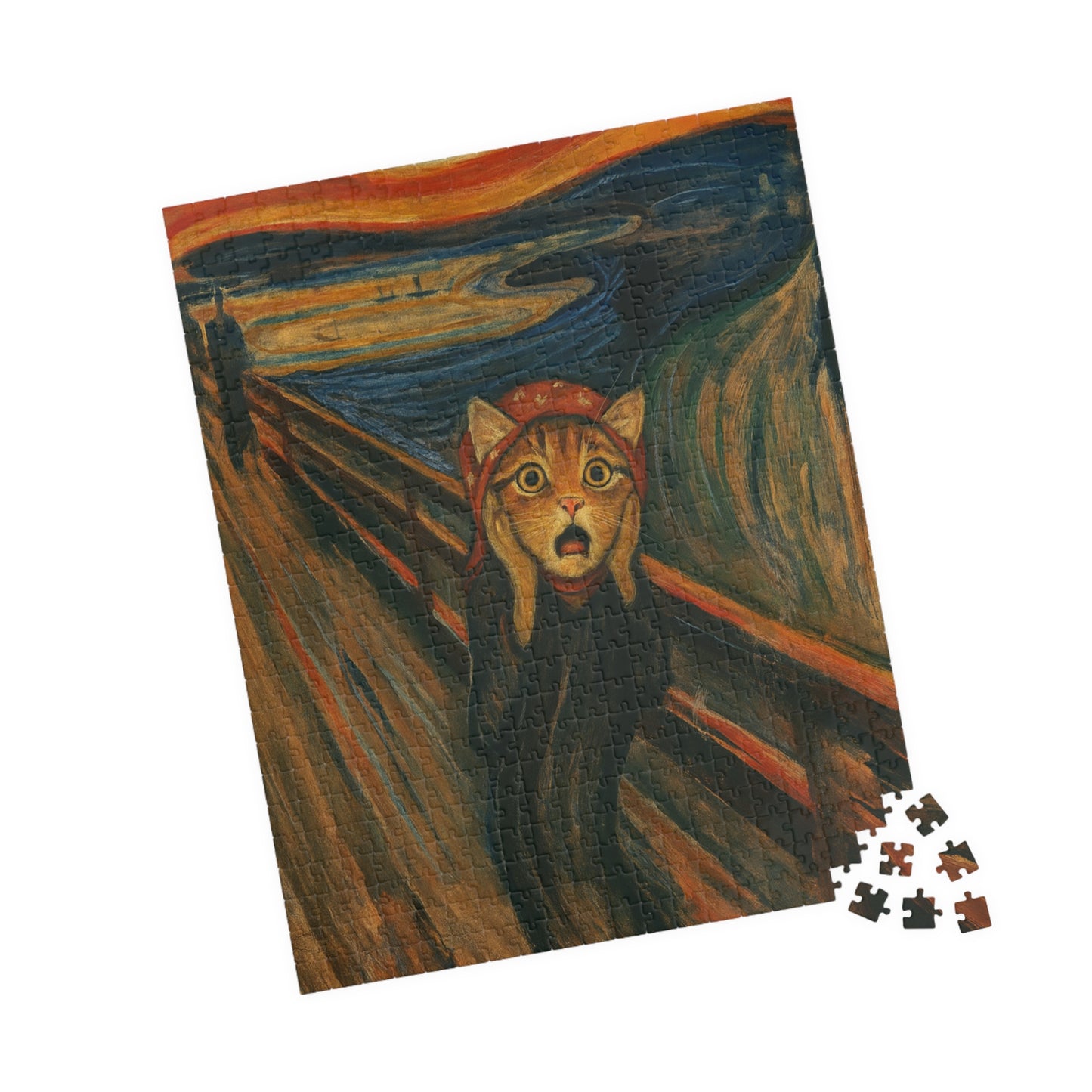 Babushka Cat The Scream Art Parody Puzzle (520 Piece)