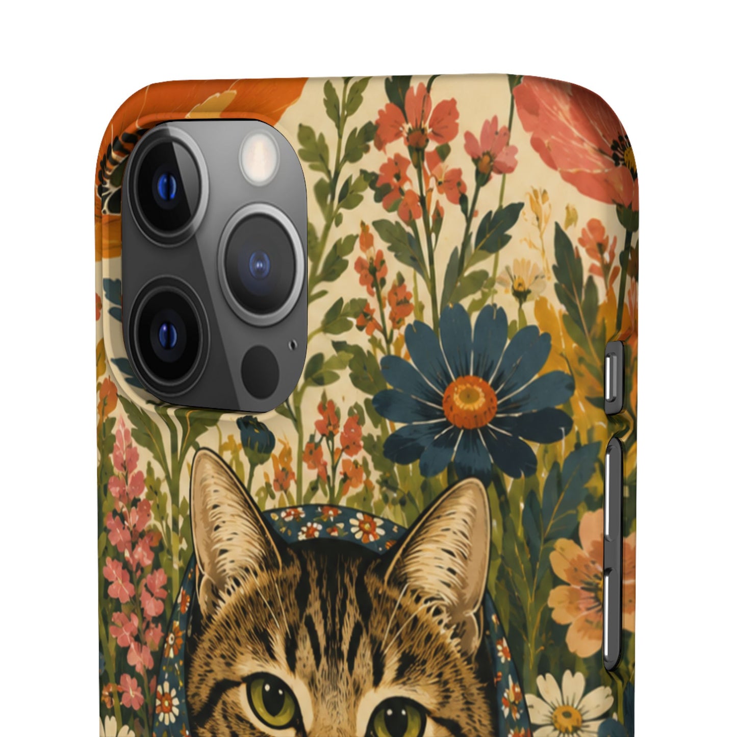 Babushka Cat Peeky Gardens Snap Phone Case