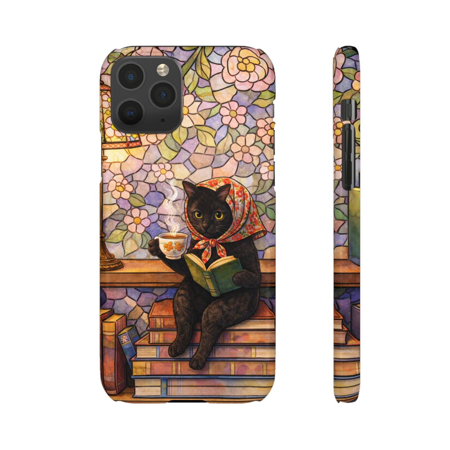 Babushka Cat Reads Artistic Literary Snap Phone Cases