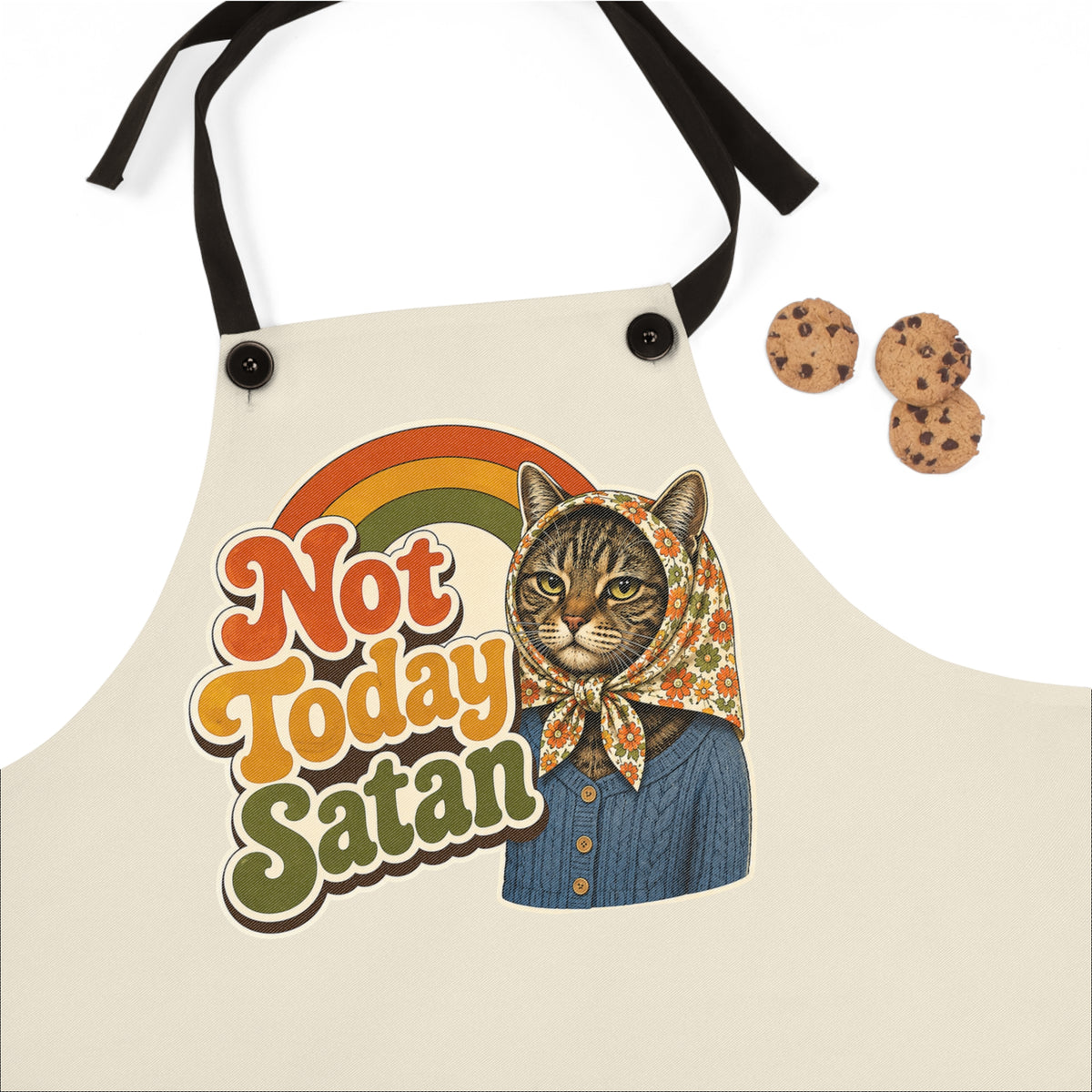 Babushka Cat-Not Today Satan Funny Cat Lover Apron&nbsp;