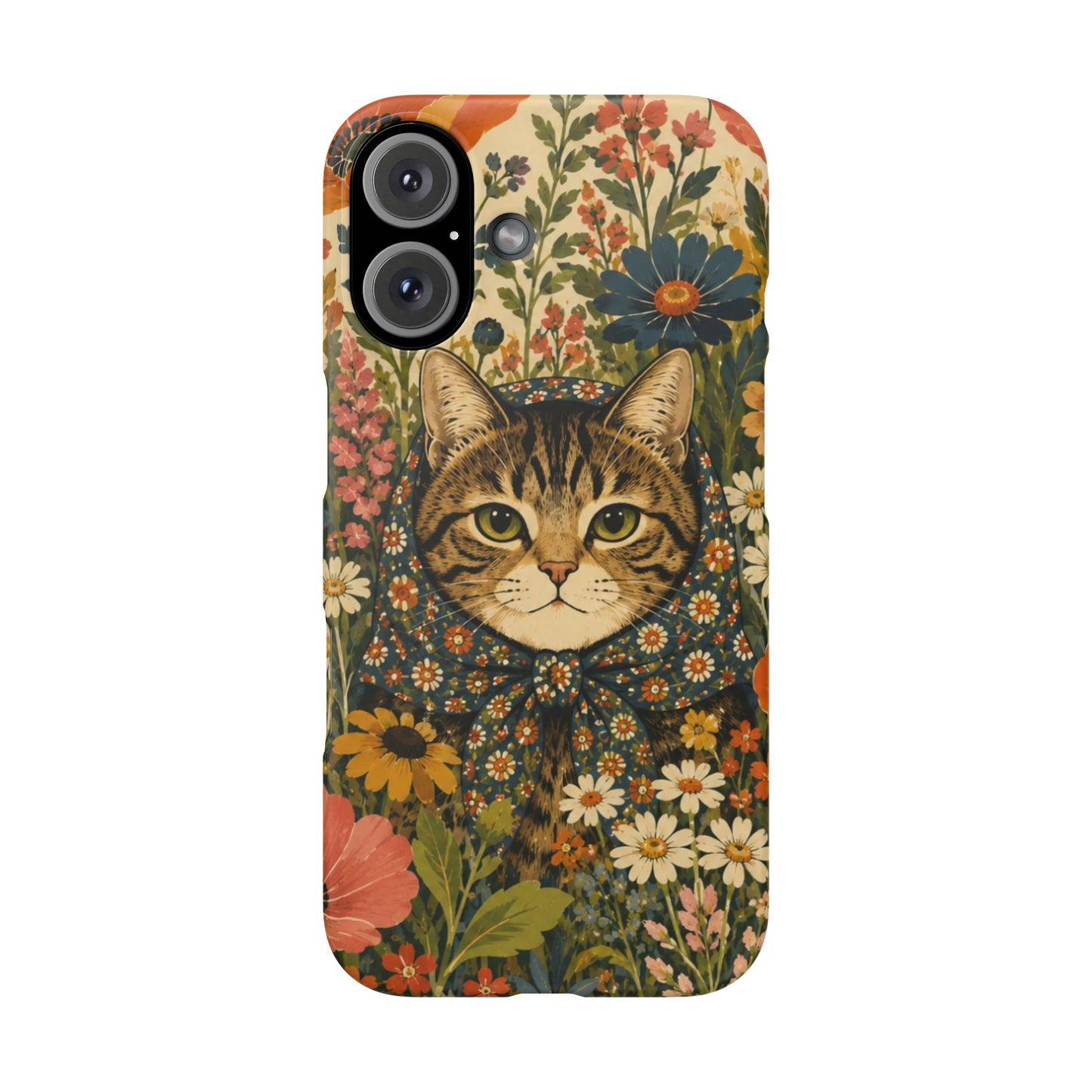 Babushka Cat Peeky Gardens Snap Phone Case