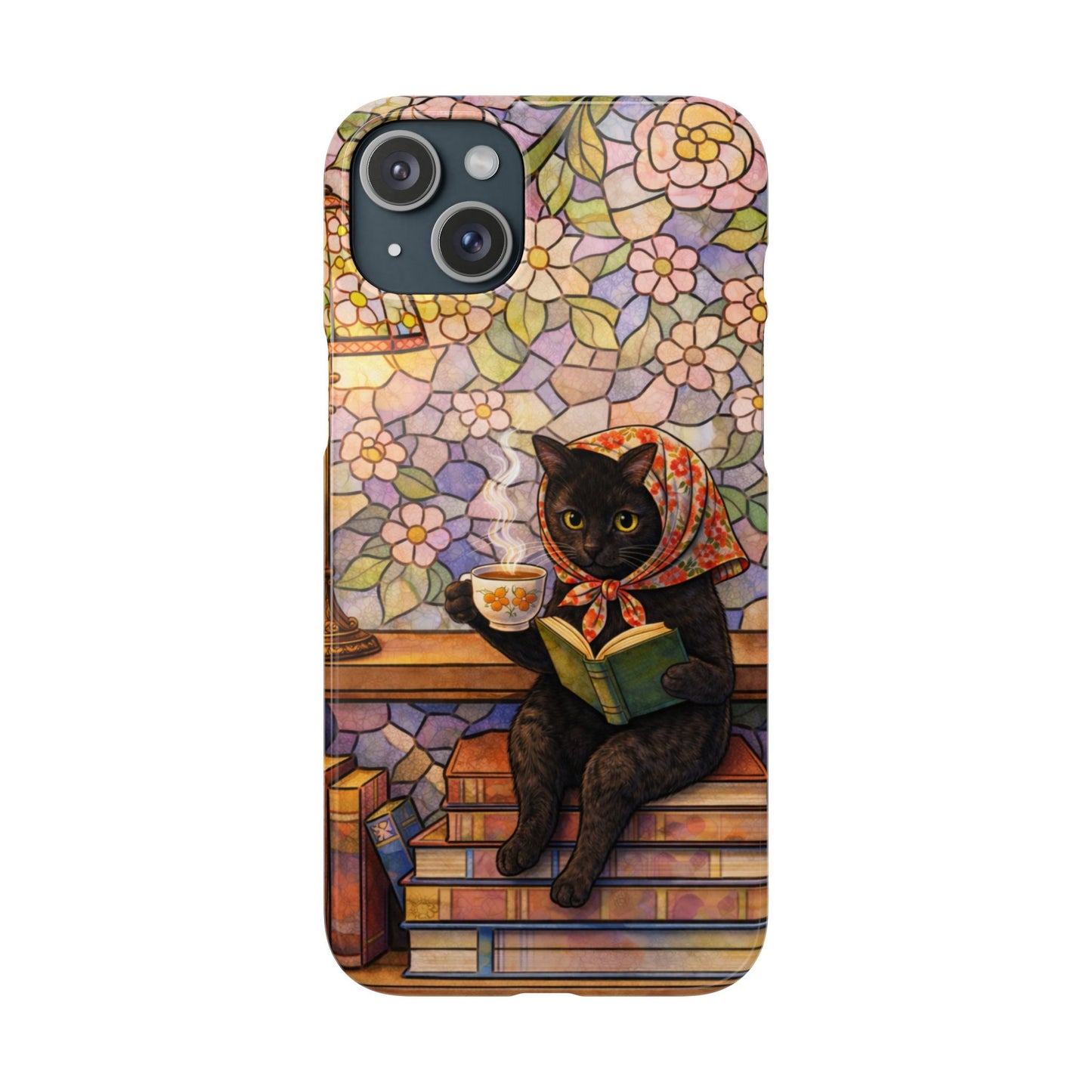 Babushka Cat Reads Artistic Literary Snap Phone Cases