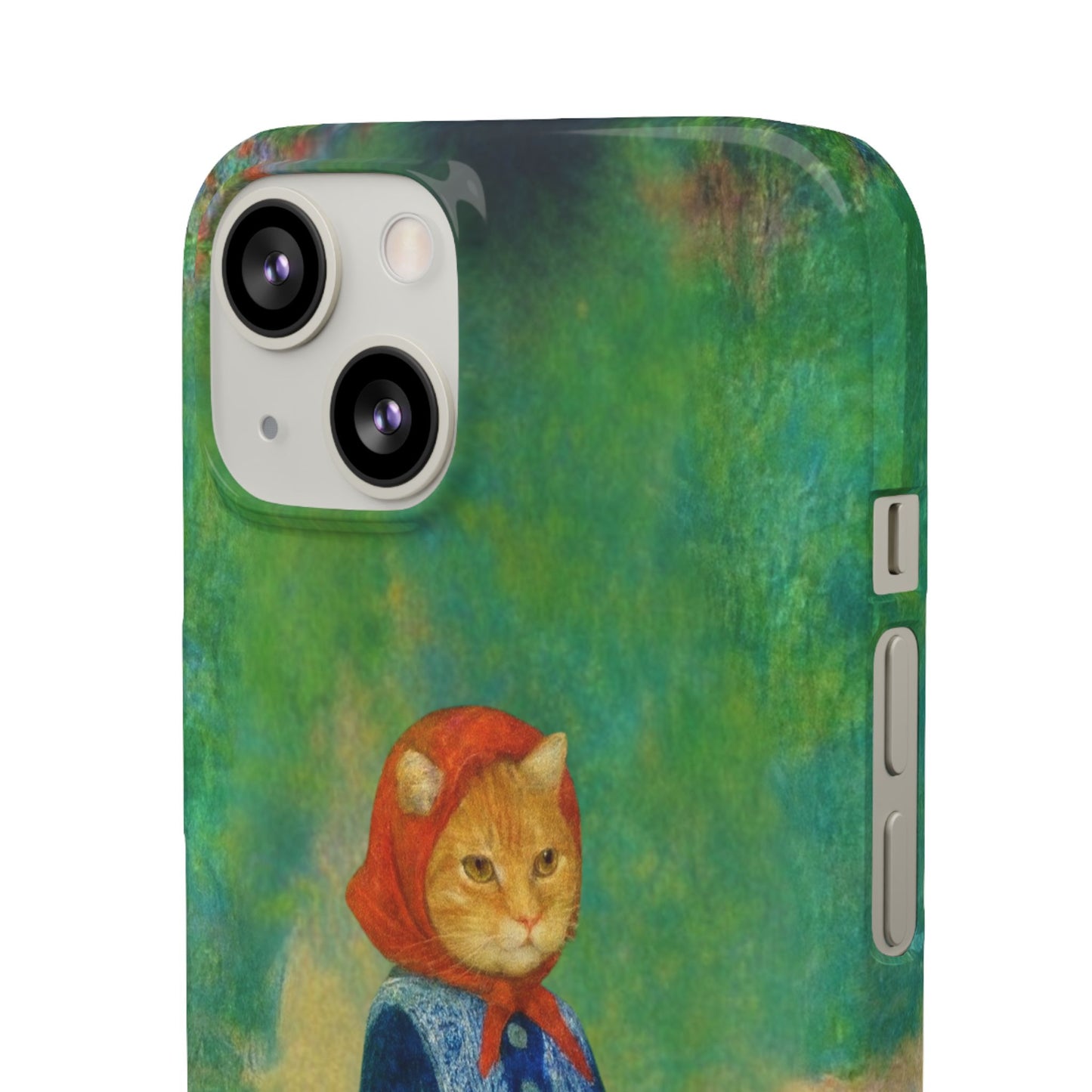 Babushka Cat With a Watering Can x Renoir Funny Art  Slim Phone Case