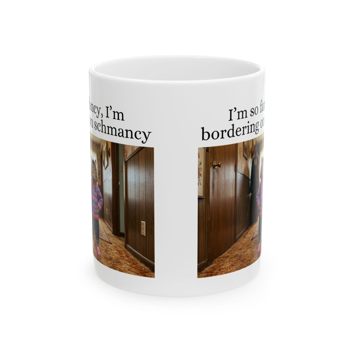 Babushka Cat Fancy Schmancy Ceramic Mug, (11oz, 15oz)