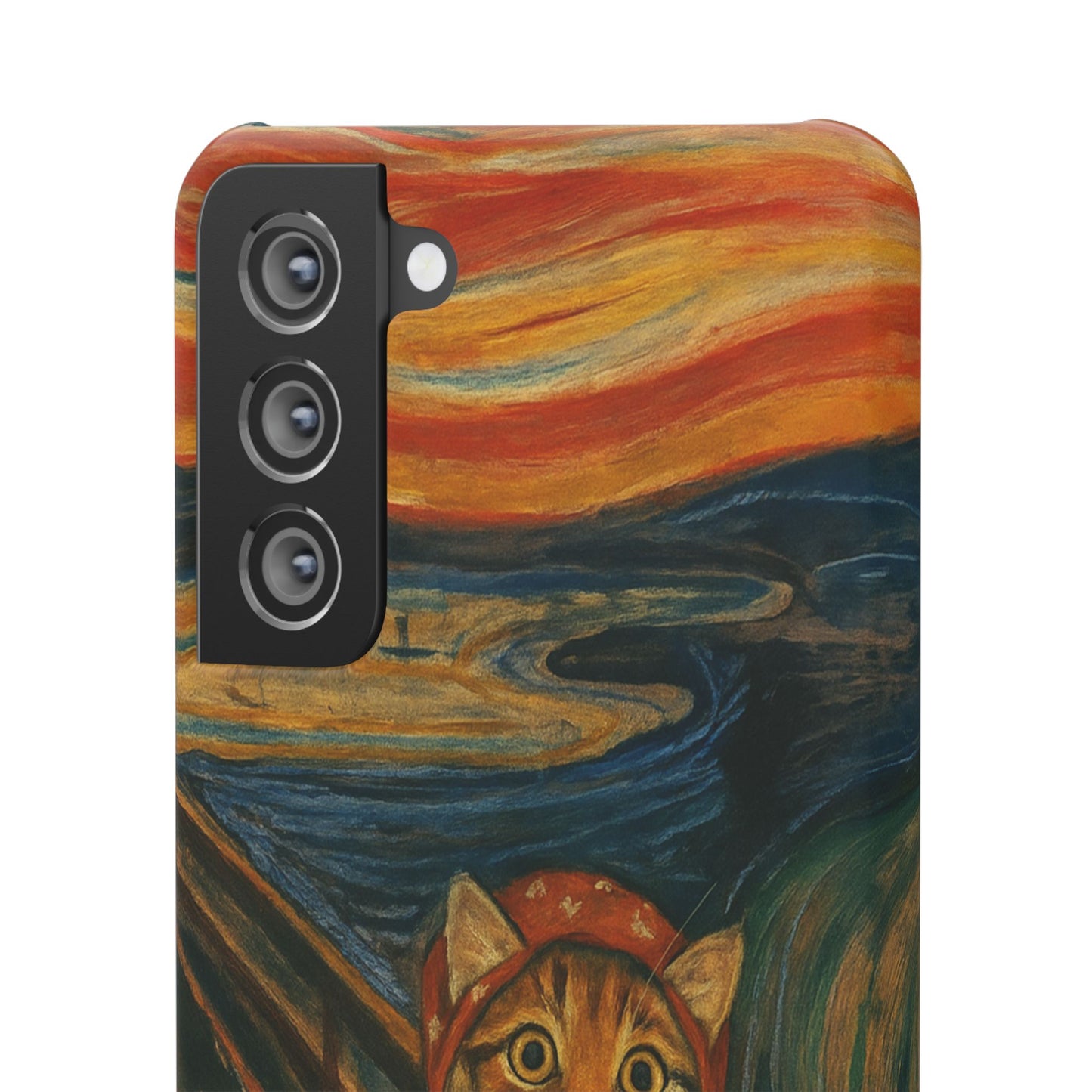 Babushka Cat x Edvard Munch The Scream Parody Art Snap Case