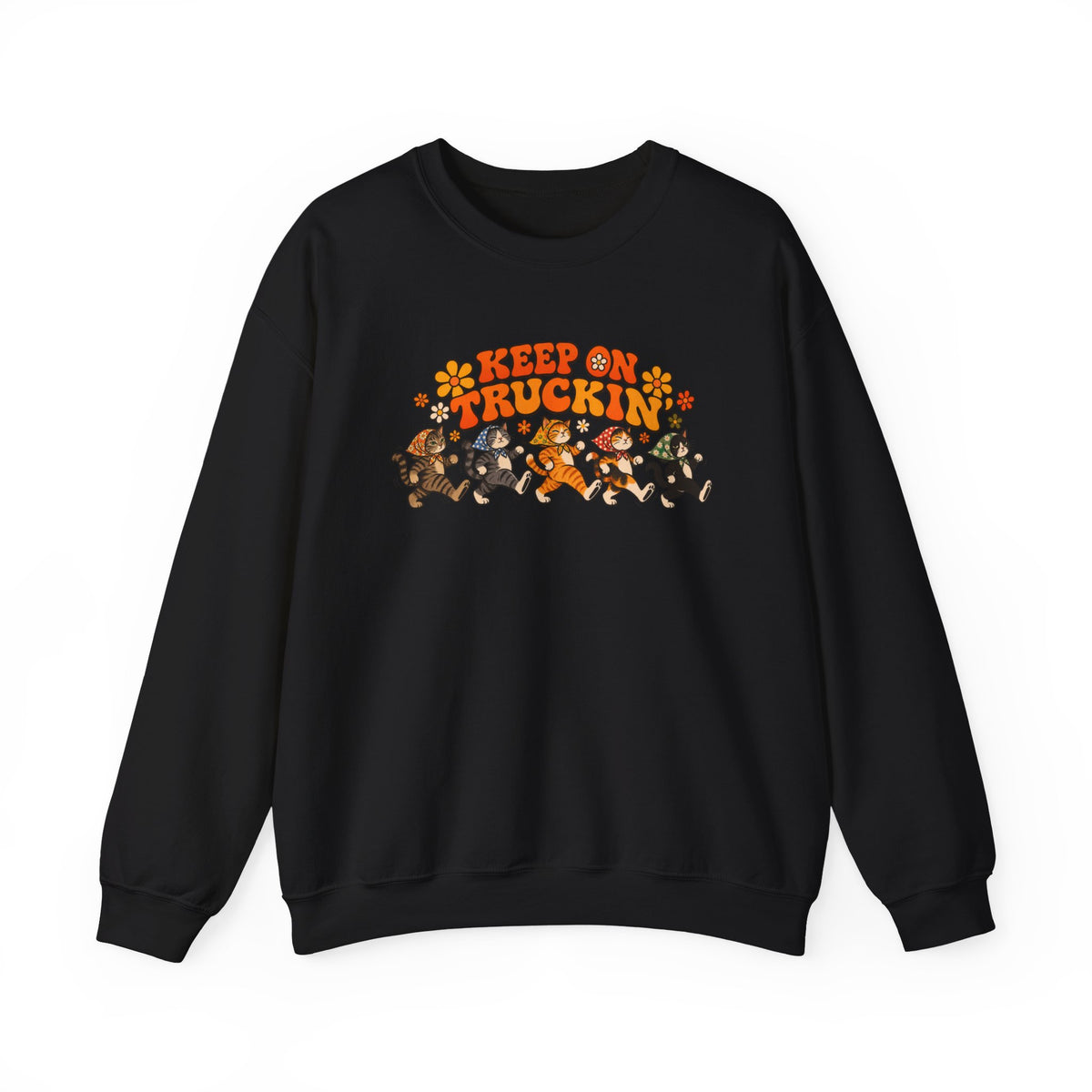 Babushka Cat Keep on Truckin' Unisex Heavy Blend™ Crewneck Sweatshirt
