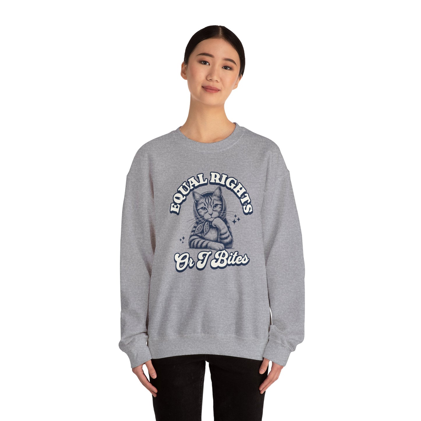 Feminist Babushka Cat Crewneck Sweatshirt