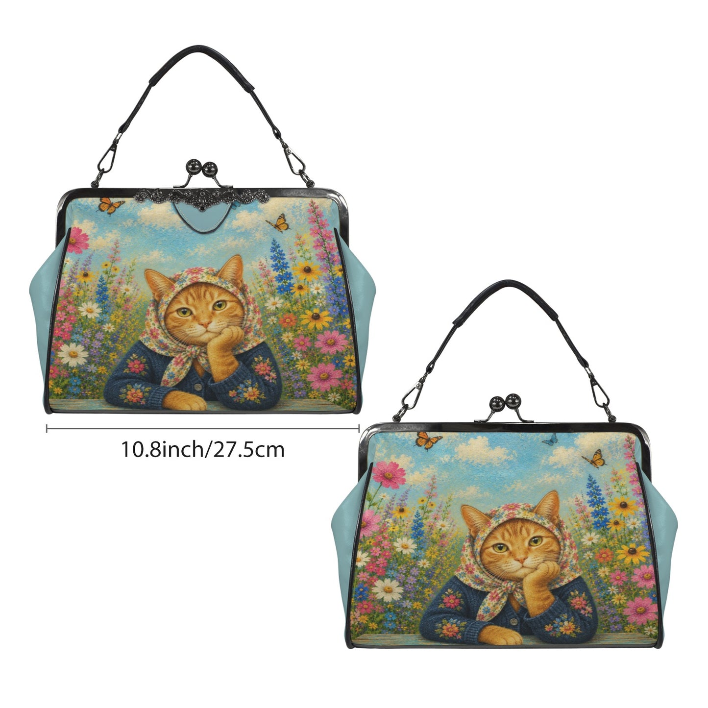 Babushka Orange Tabby Cat Garden Delight