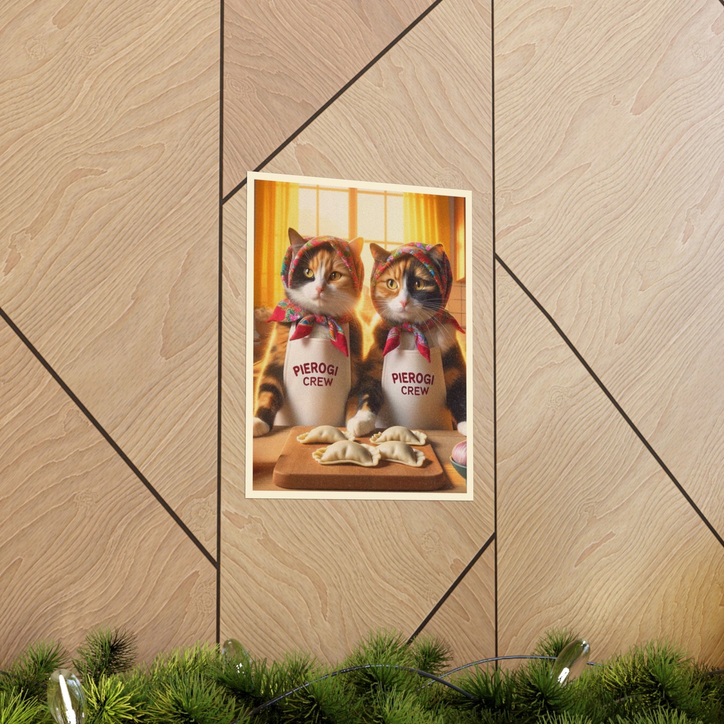 Babushka Cats Pierogi Crew Matte Vertical Poster