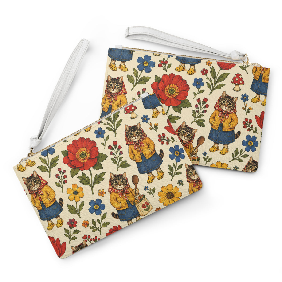 Babushka Cat Whimsical Clutch Bag