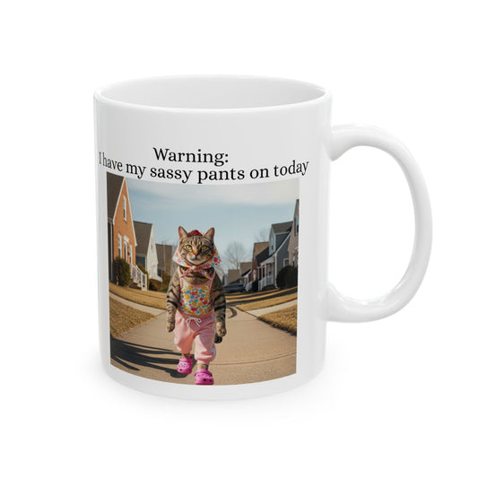 Mug Babushka Cat Sassy Pants Mug