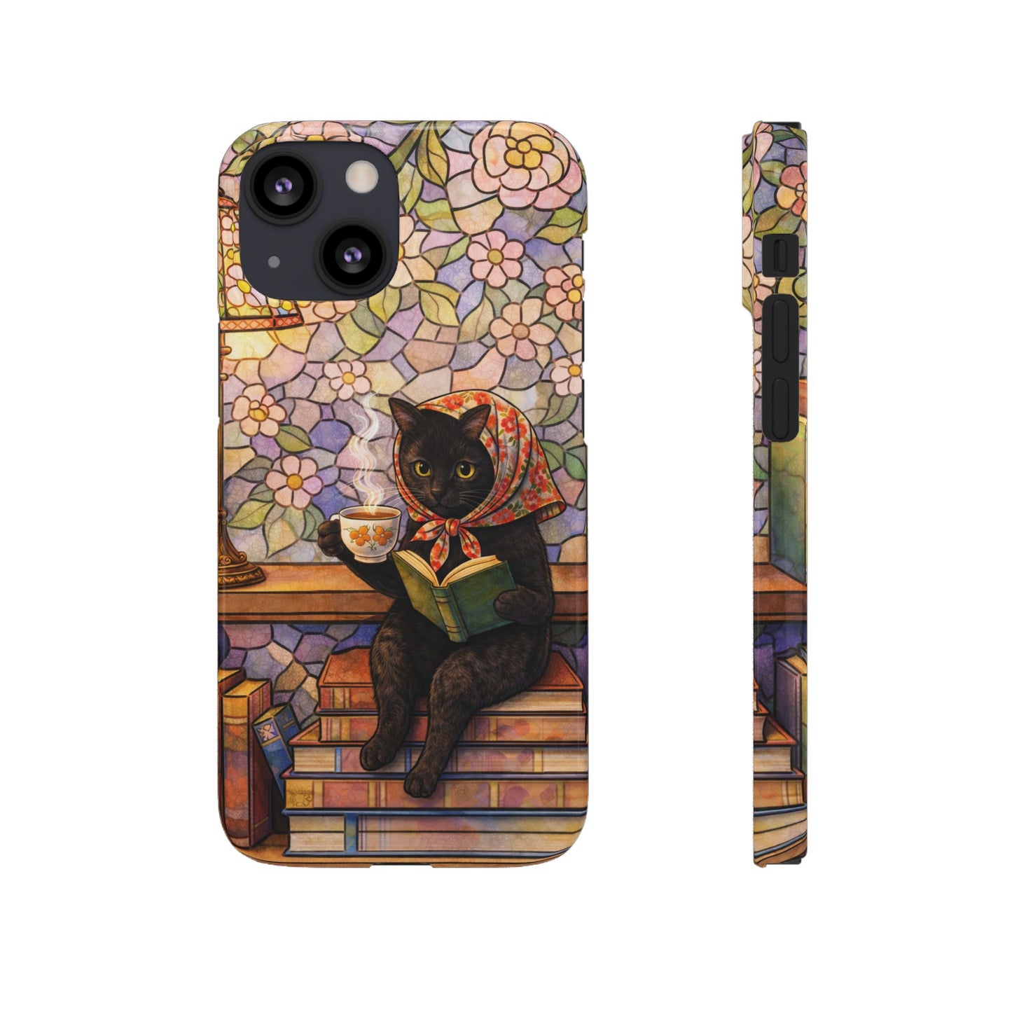Babushka Cat Reads Artistic Literary Snap Phone Cases