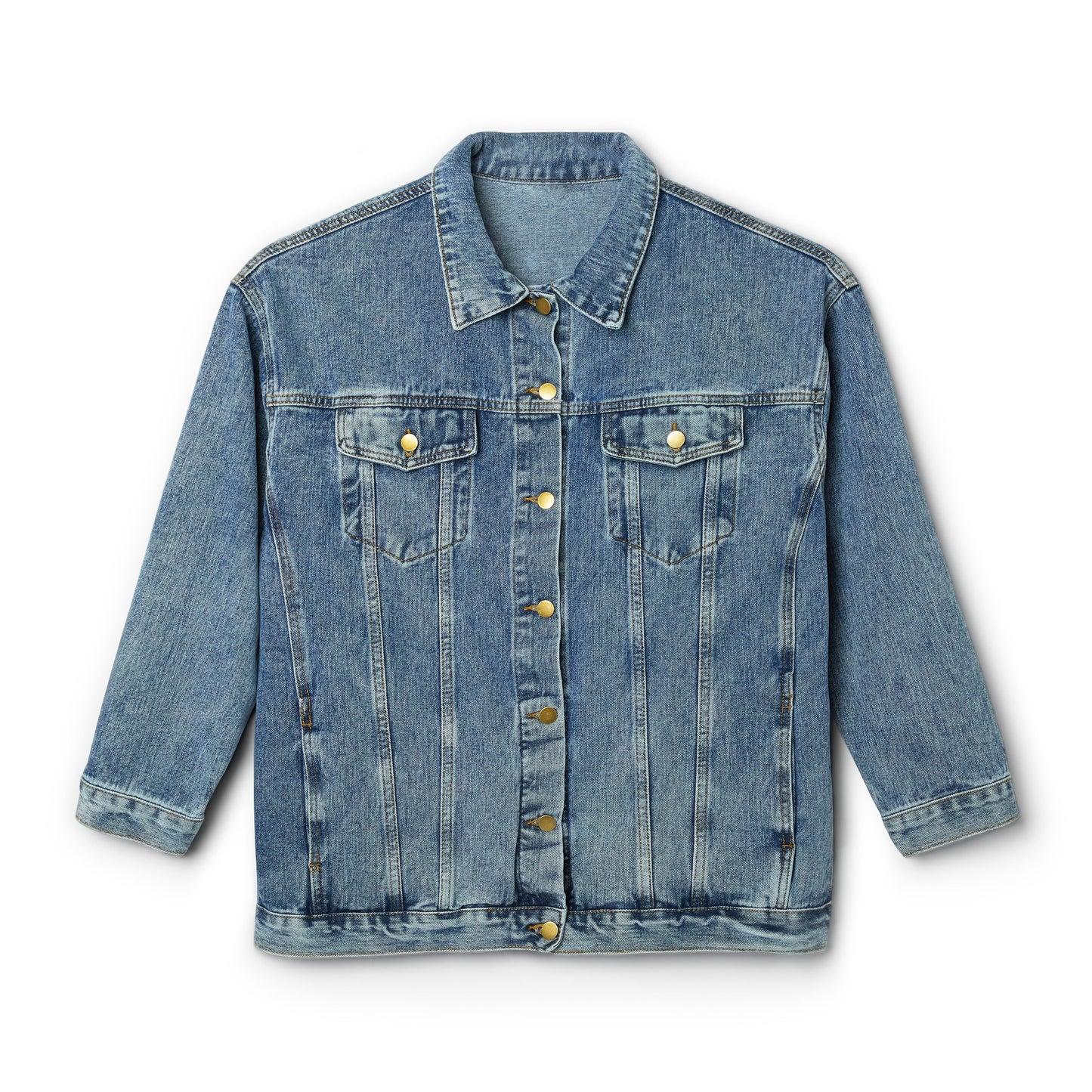 Polish Folk Art Women's Denim Jacket Wycinanki Pattern