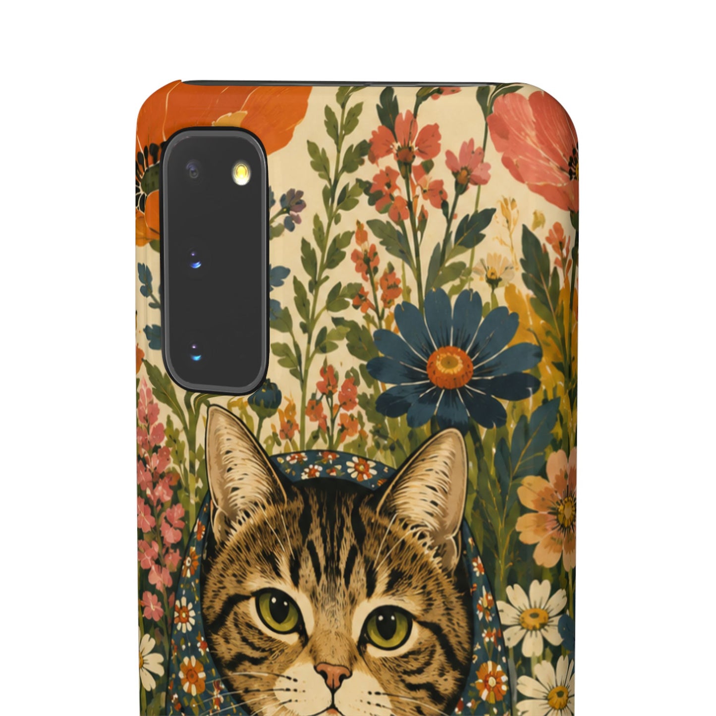 Babushka Cat Peeky Gardens Snap Phone Case