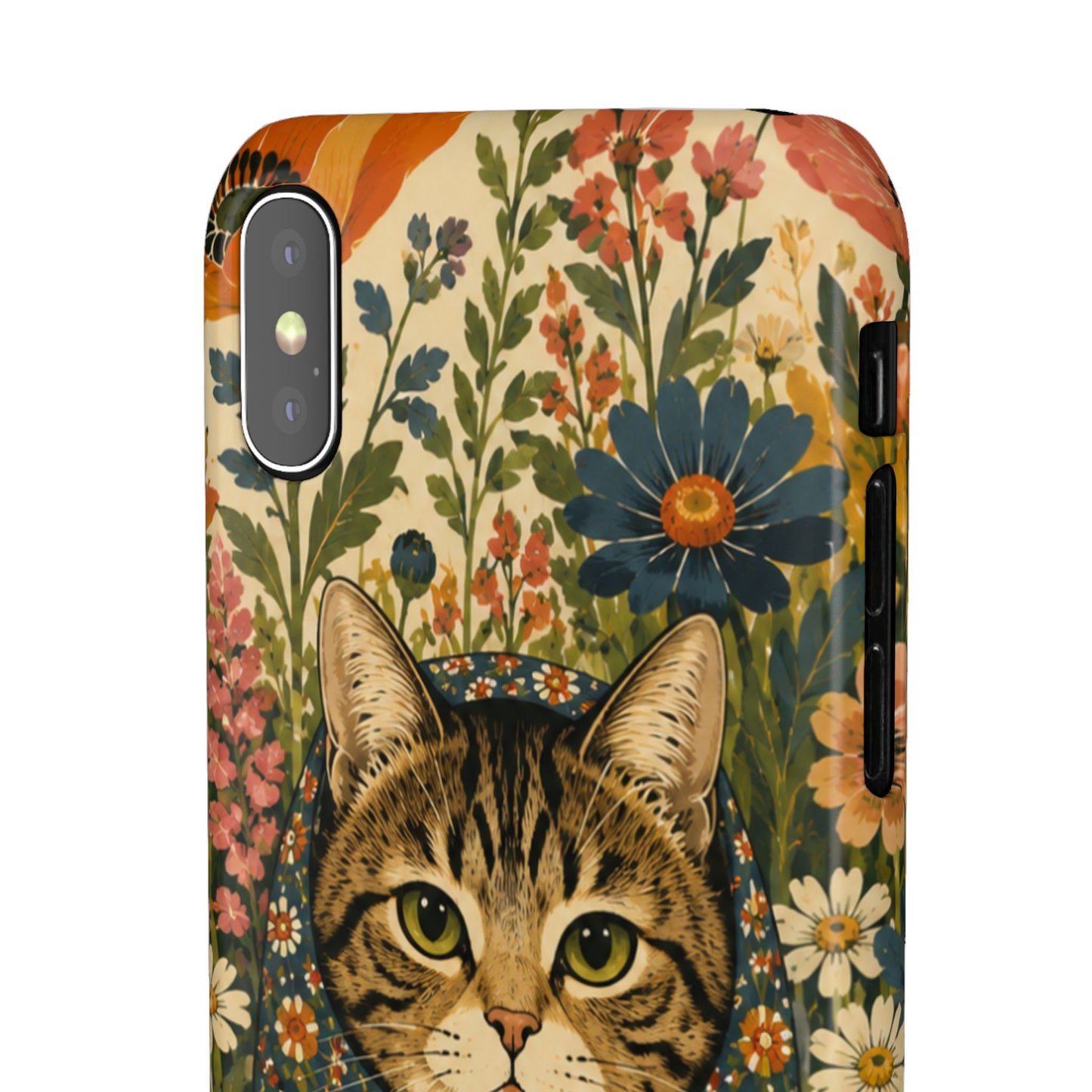 Babushka Cat Peeky Gardens Snap Phone Case