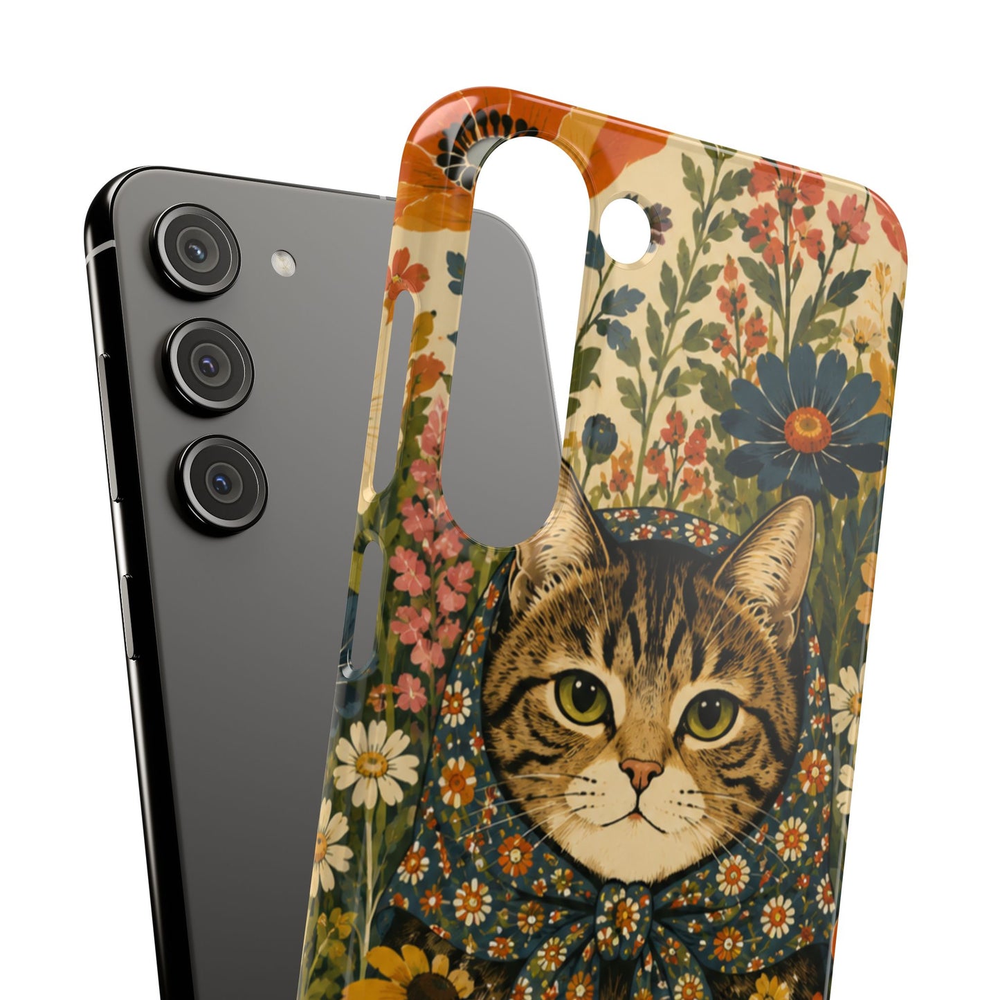 Babushka Cat Peeky Gardens Snap Phone Case