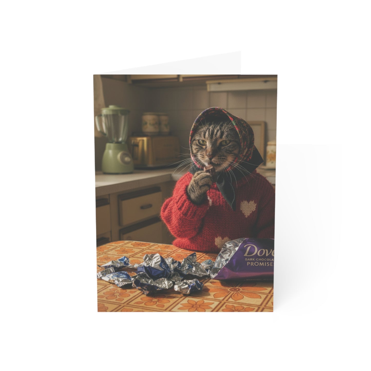 Babushka Cat Valentine's Greeting Cards Set of 10