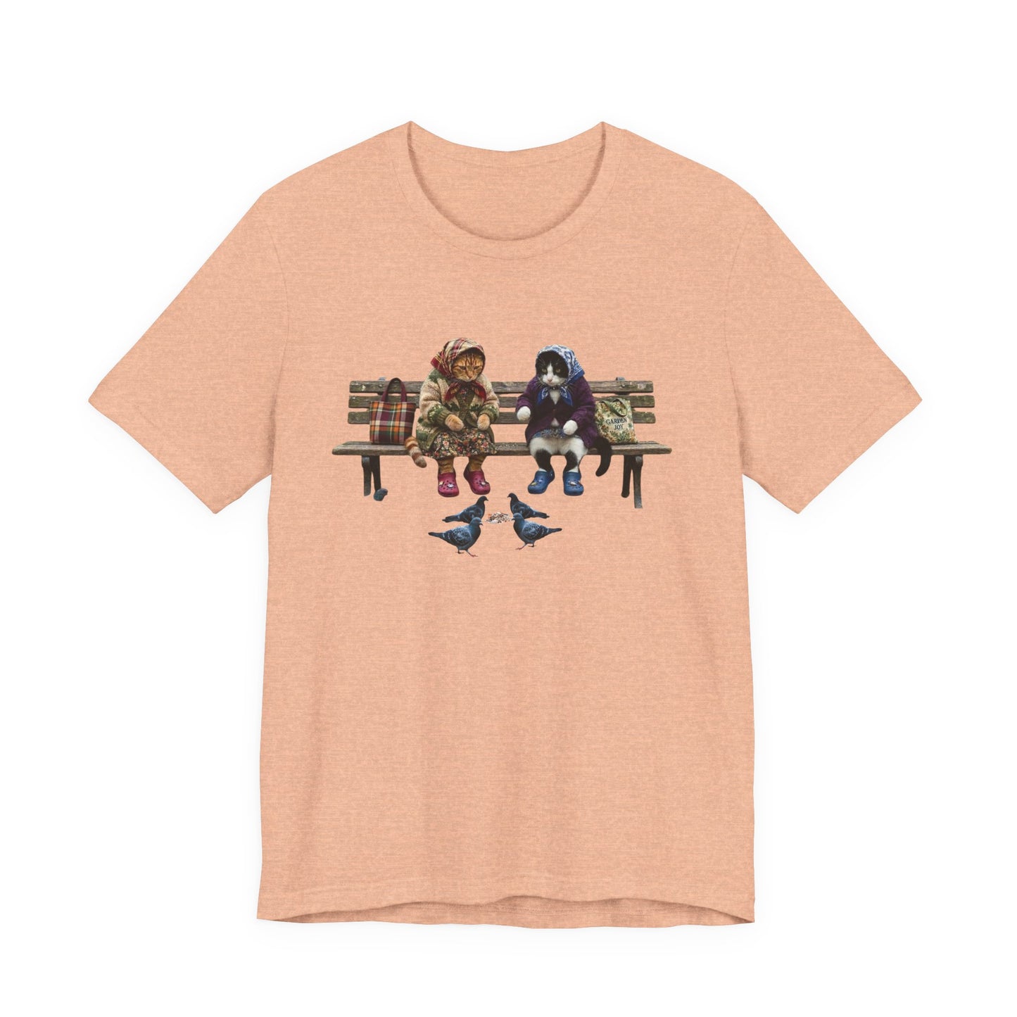 Babushka Cats Bench Friends Tee Graphic T-Shirt