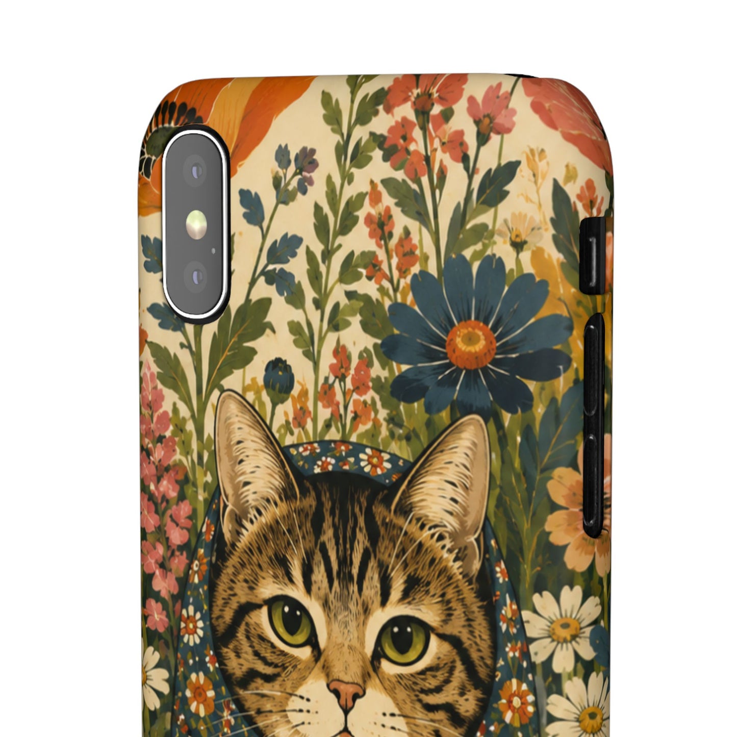 Babushka Cat Peeky Gardens Snap Phone Case