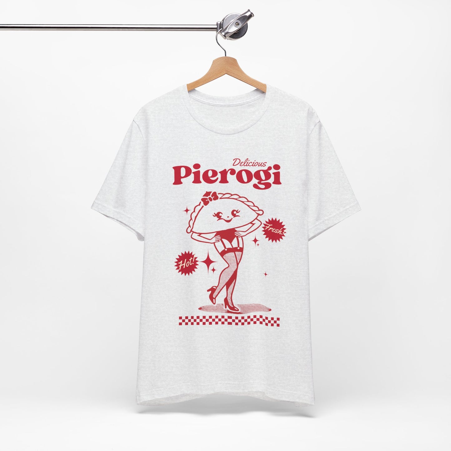 Pierogi, Kitschy Retro Unisex Jersey Short Sleeve Tee for Pierogi Makers, Pierogi Lovers