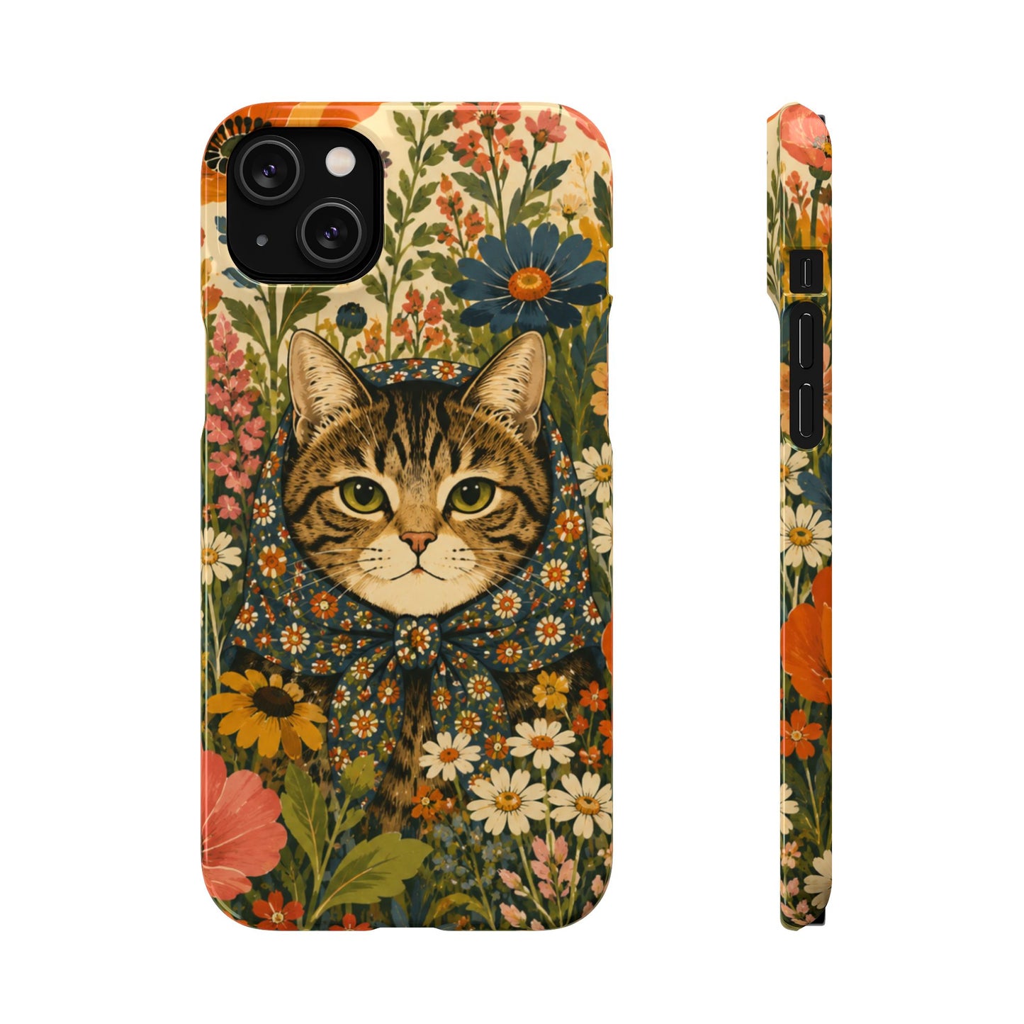 Babushka Cat Peeky Gardens Snap Phone Case