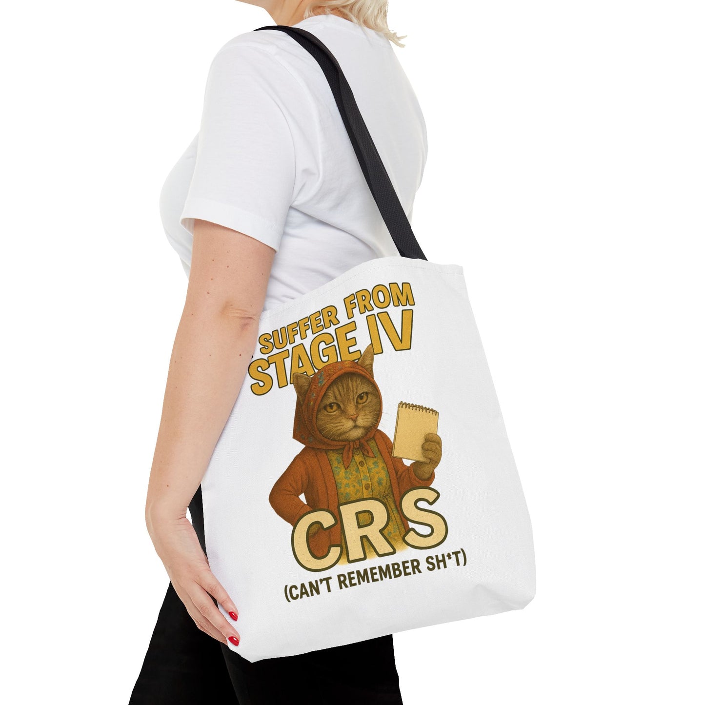 Babushka Cat Tote Bag, Aging Humor for Cat Lovers