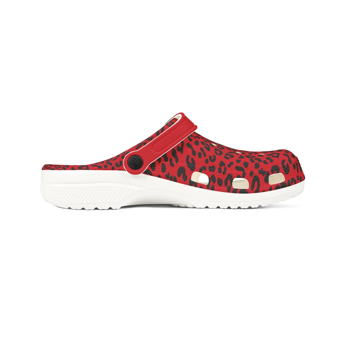 Red and Black Cheetah Granny Gliders EVA Foam Rubber Shoes
