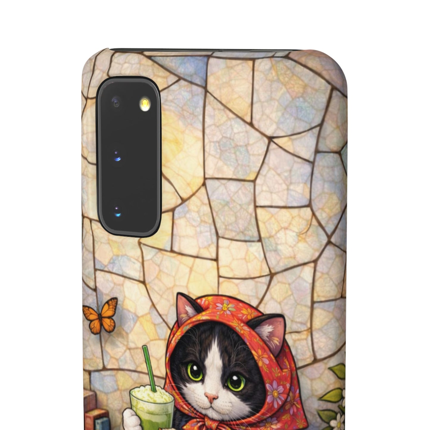 Babushka Cat Reads, Tuxedo Cat Literary Snap Phone Case