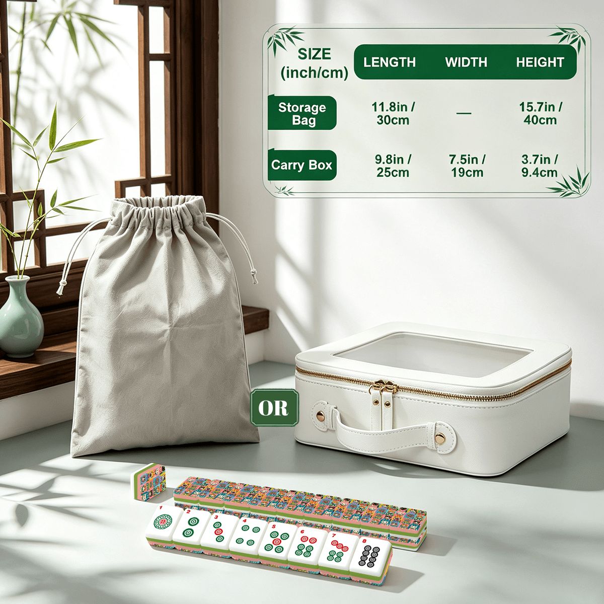 Kitschy Babushka Cat  4 Layer American Mahjong Tiles Set