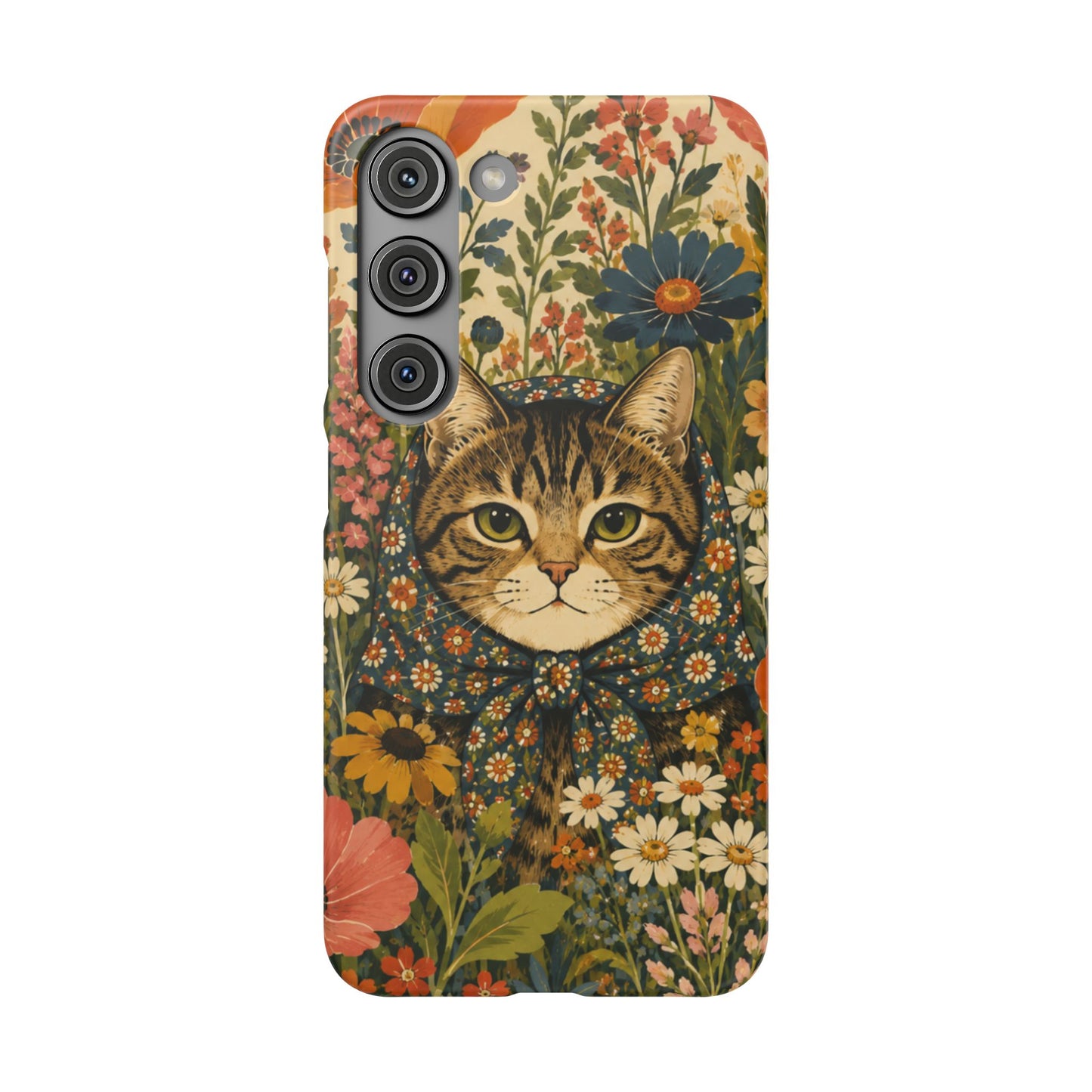 Babushka Cat Peeky Gardens Snap Phone Case