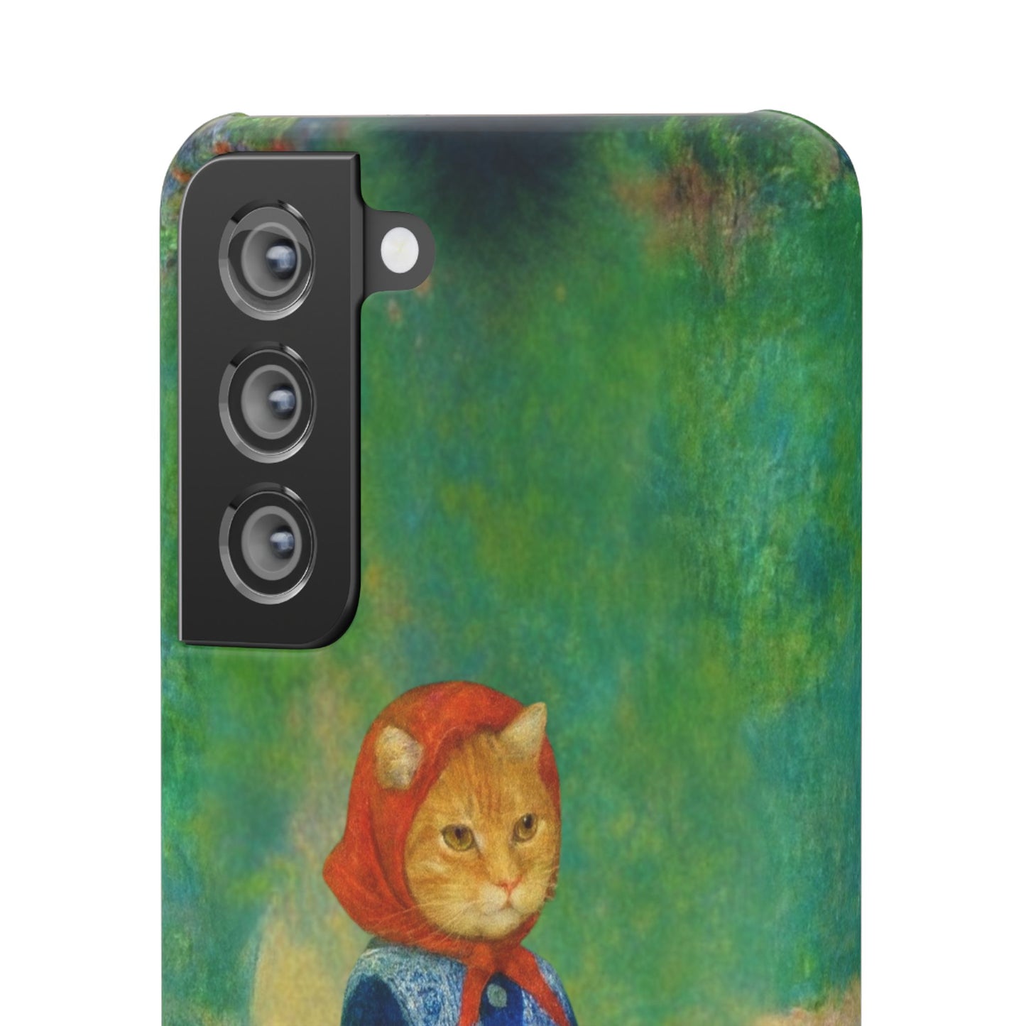 Babushka Cat With a Watering Can x Renoir Funny Art  Slim Phone Case