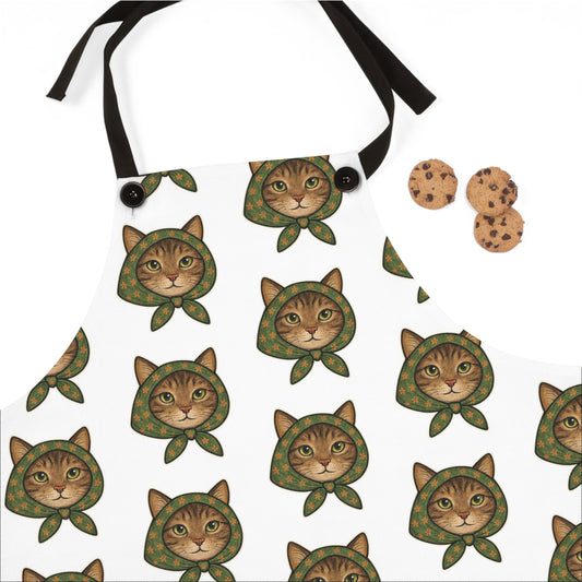 Babushka Cat Kitchen Apron