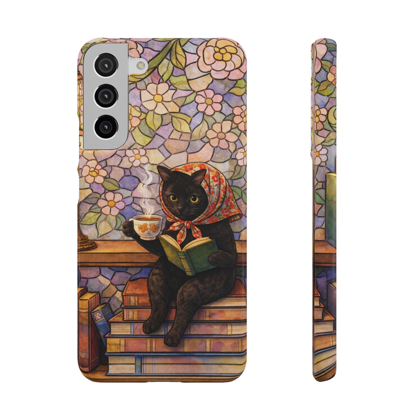 Babushka Cat Reads Artistic Literary Snap Phone Cases