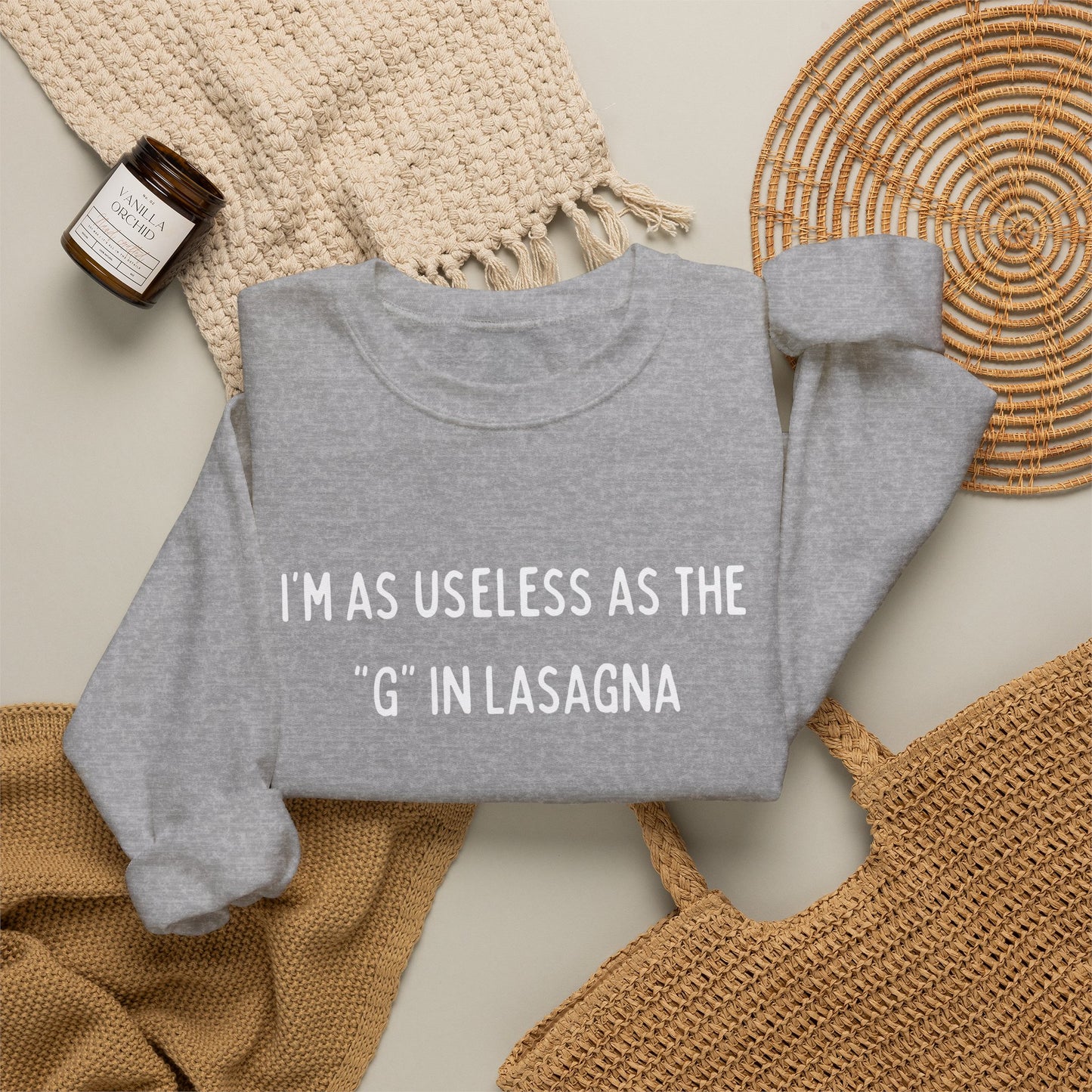 Babushka Cat Lasagna Quote Unisex Heavy Blend™ Crewneck Sweatshirt