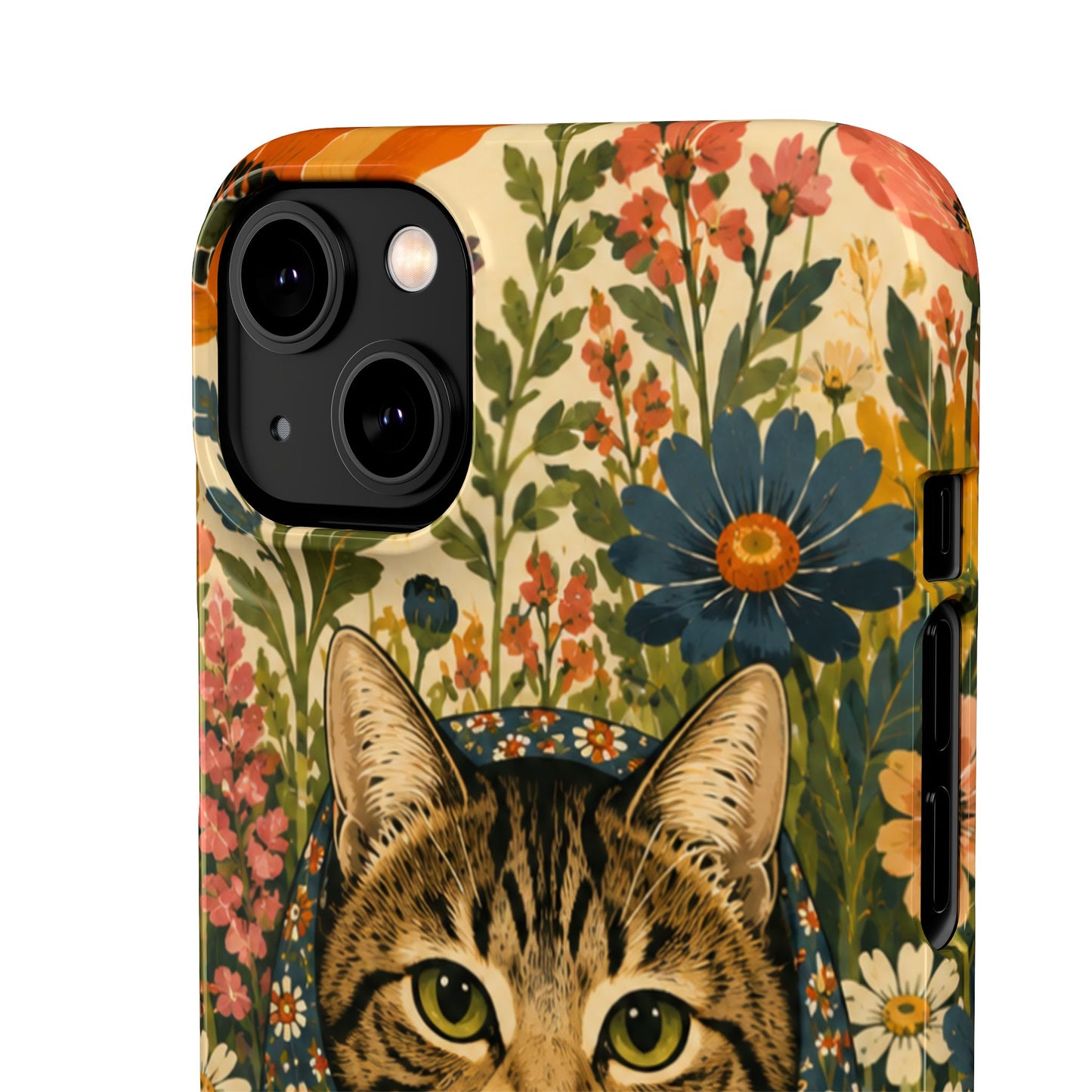 Babushka Cat Peeky Gardens Snap Phone Case