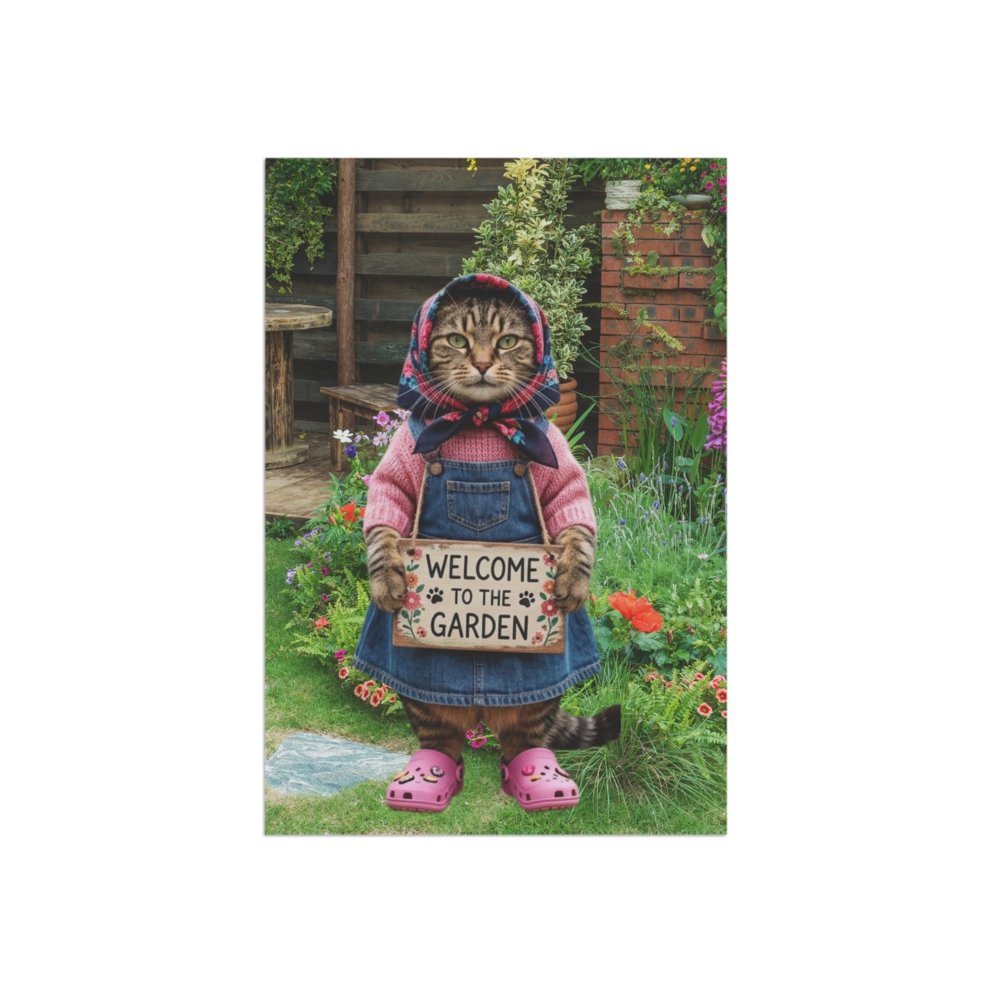 Babushka Cat Garden Flag (No Pole)
