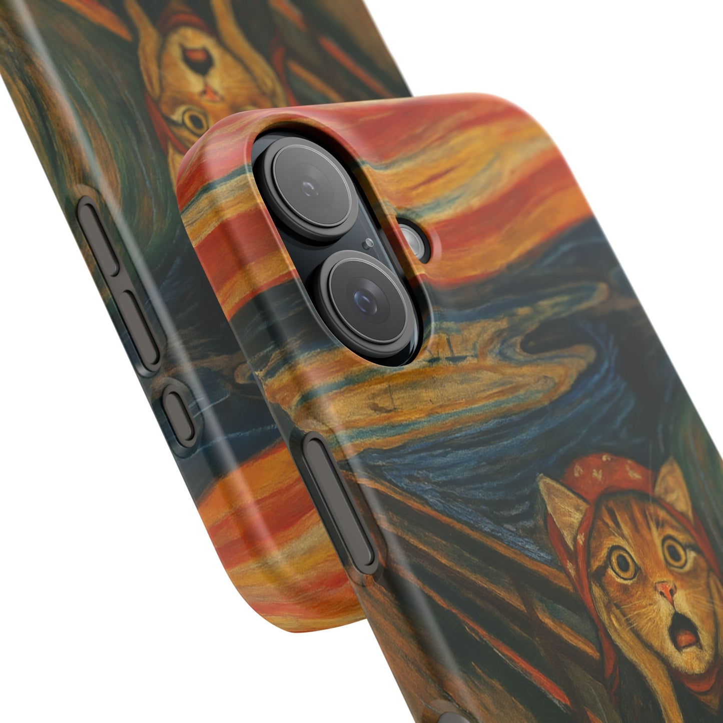 Babushka Cat x Edvard Munch The Scream Parody Art Snap Case