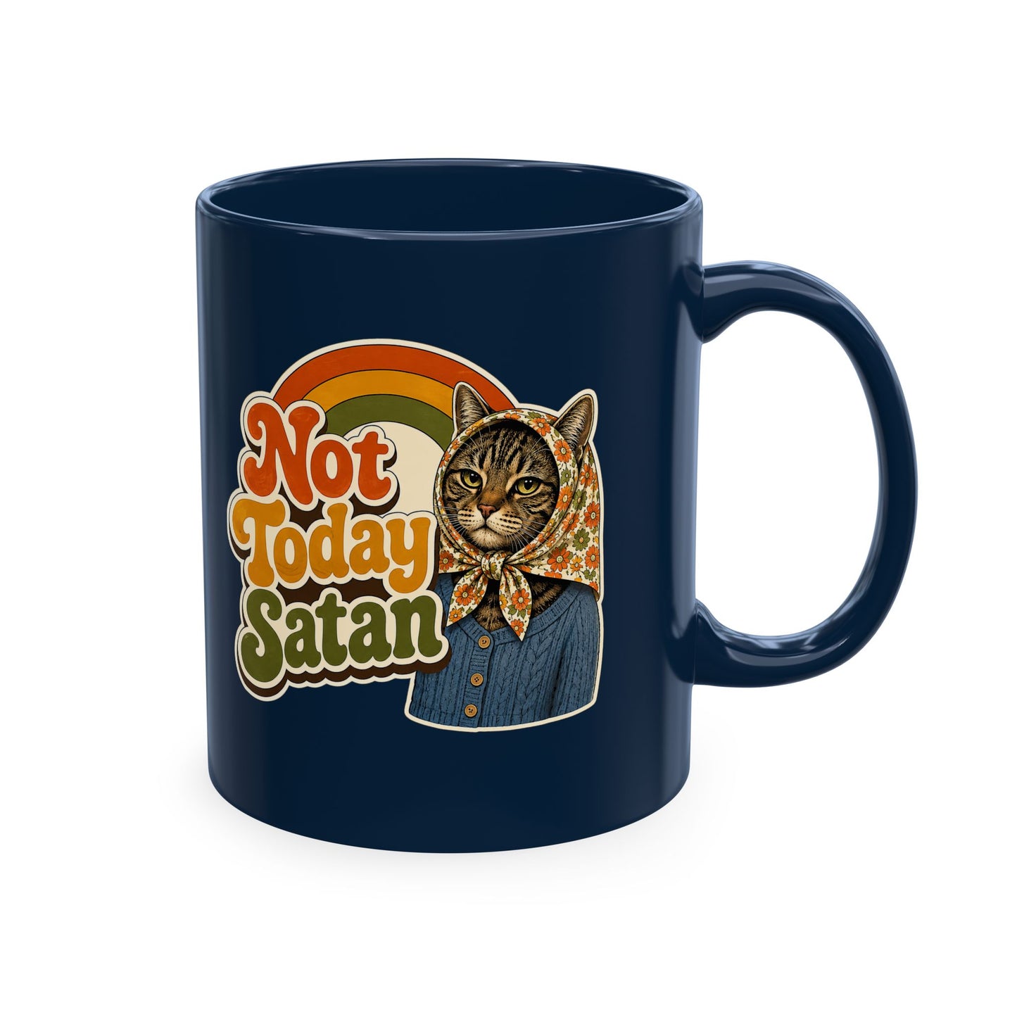 Babushka Cat-Not Today Satan-Traditional Ceramic Mug