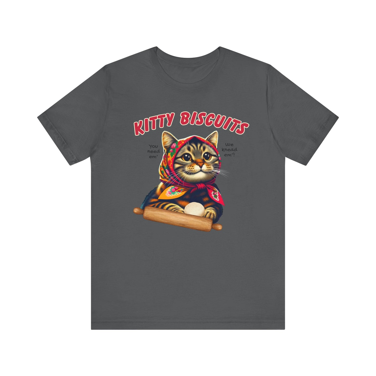 Kitty Biscuits Babushka Cat Unisex Jersey Short Sleeve Tee