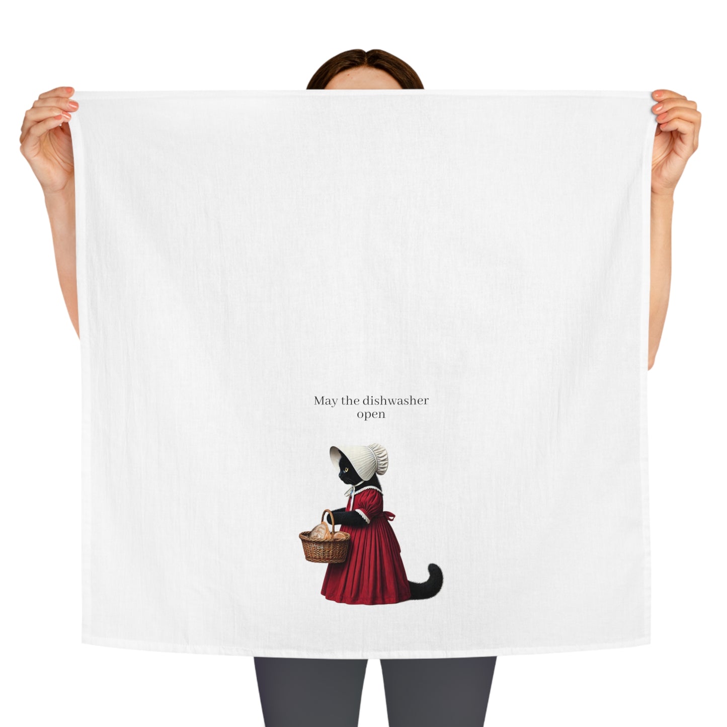 Handmaid Cat Tea Towel, Polish Gift, Hostess Gift, Cat Parody