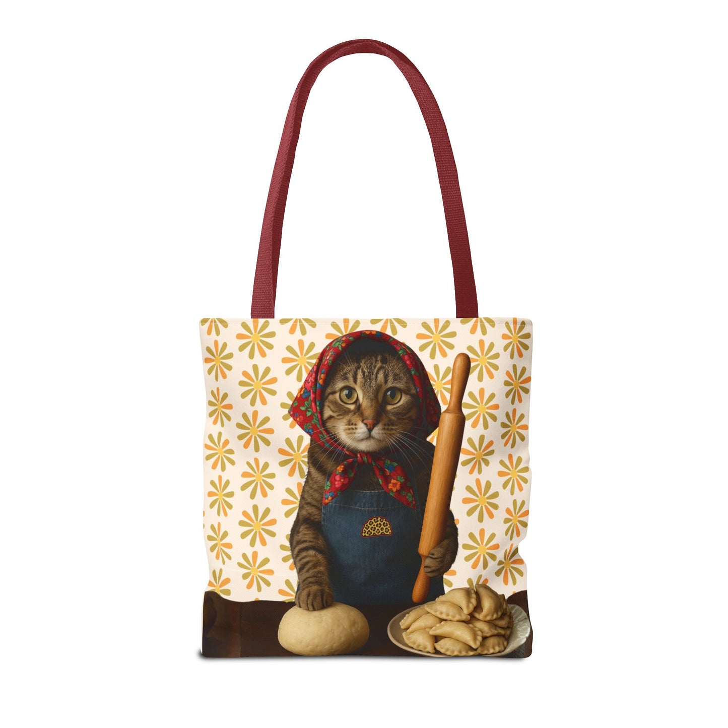 Babushka Cat ™ Adorable Polish Theme Tote Bag (AOP), Pierogi Gifts