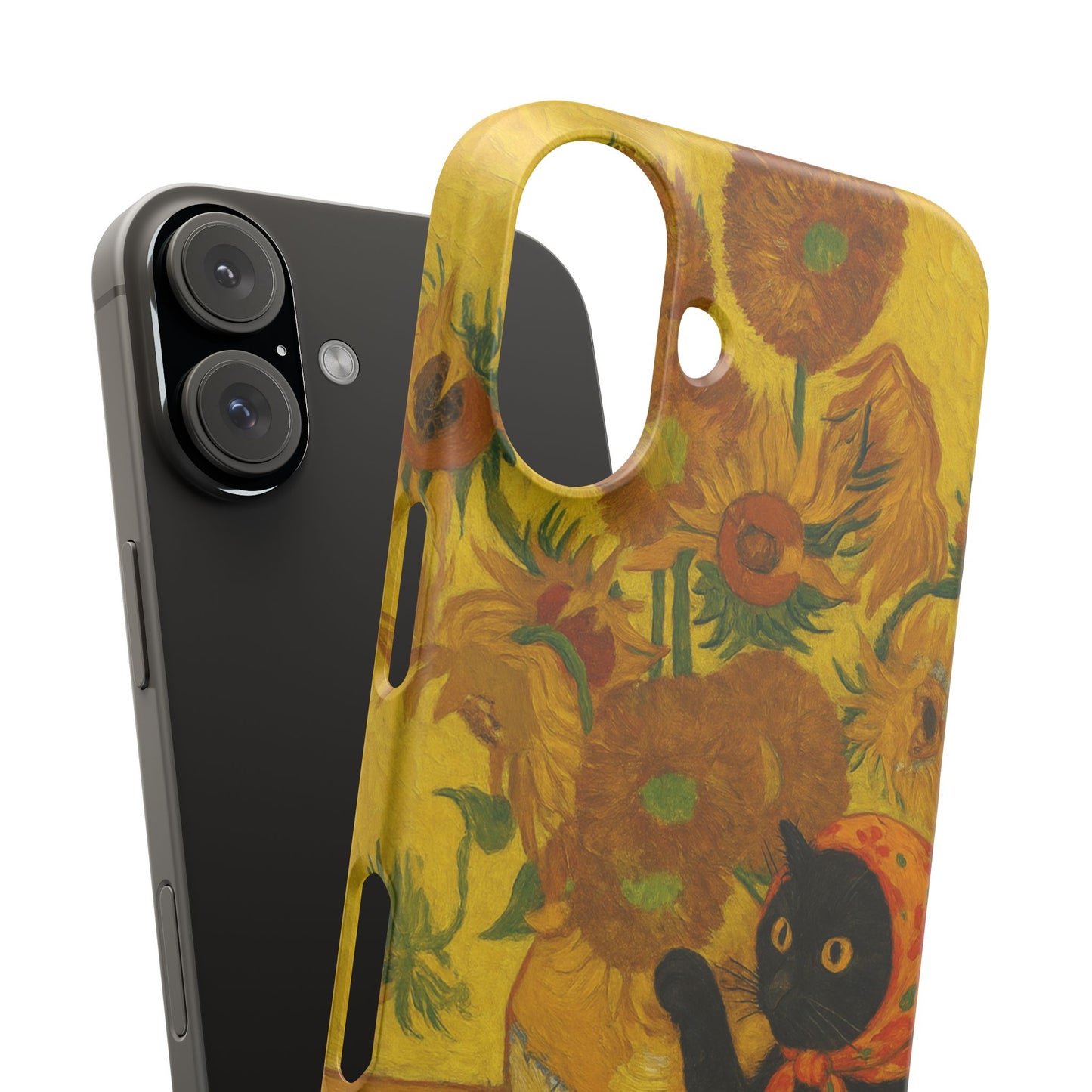 Babushka Cat Van Gogh Sunflowers Snap Phone Case