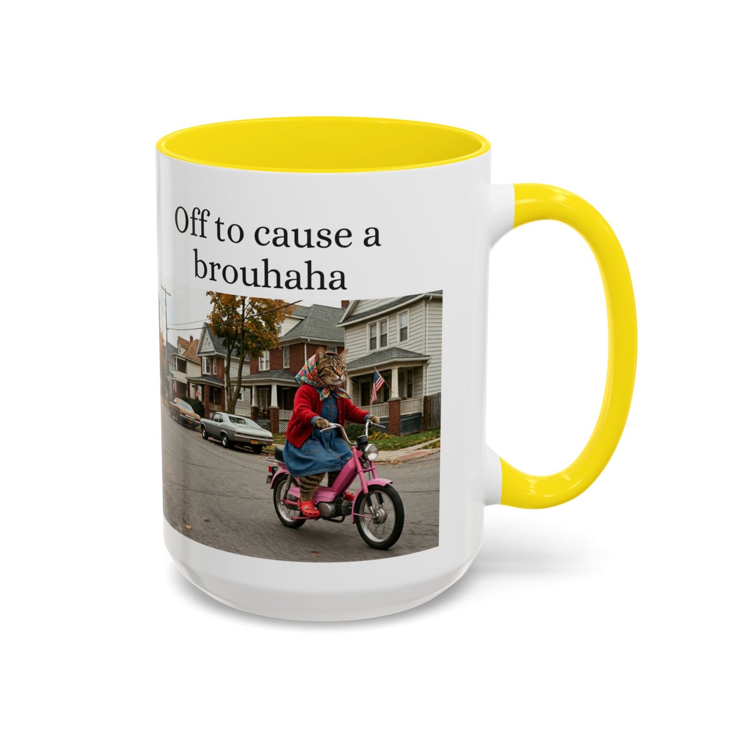 Off to Cause a Brouhaha Accent Coffee Mug (11, 15oz)