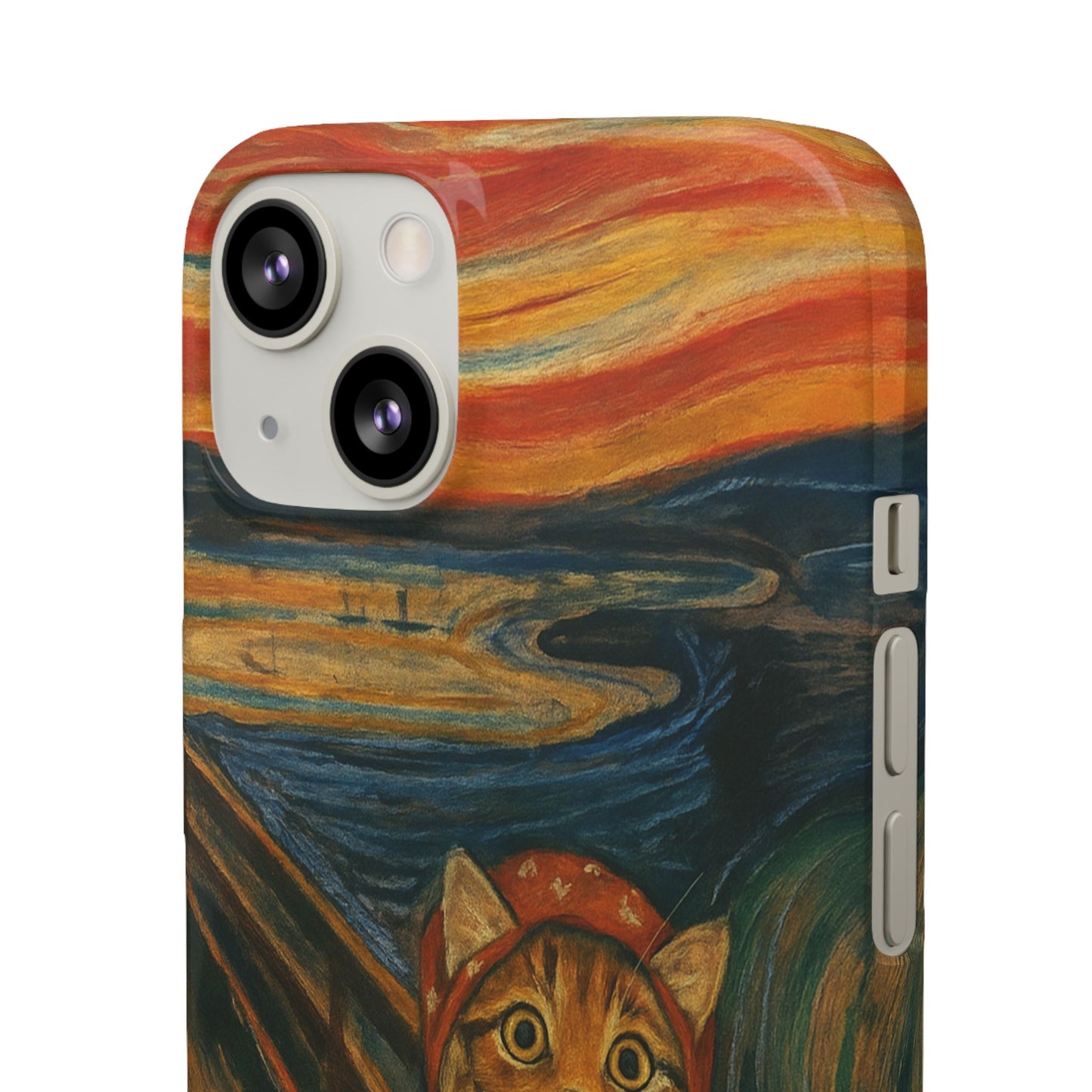 Babushka Cat x Edvard Munch The Scream Parody Art Snap Case