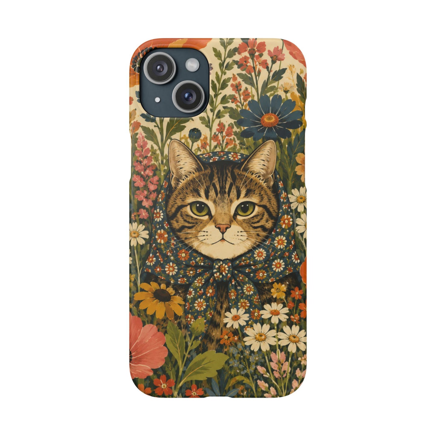 Babushka Cat Peeky Gardens Snap Phone Case