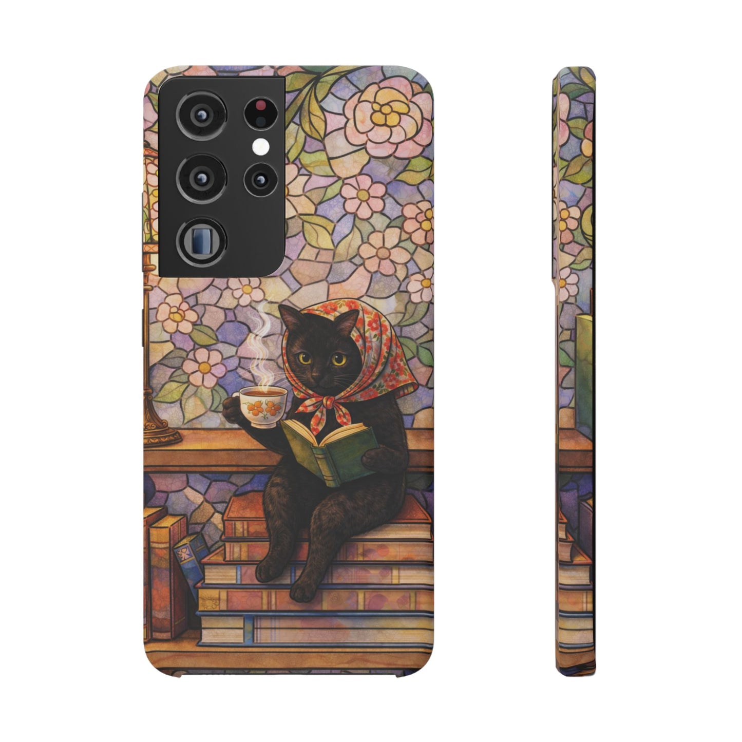 Babushka Cat Reads Artistic Literary Snap Phone Cases