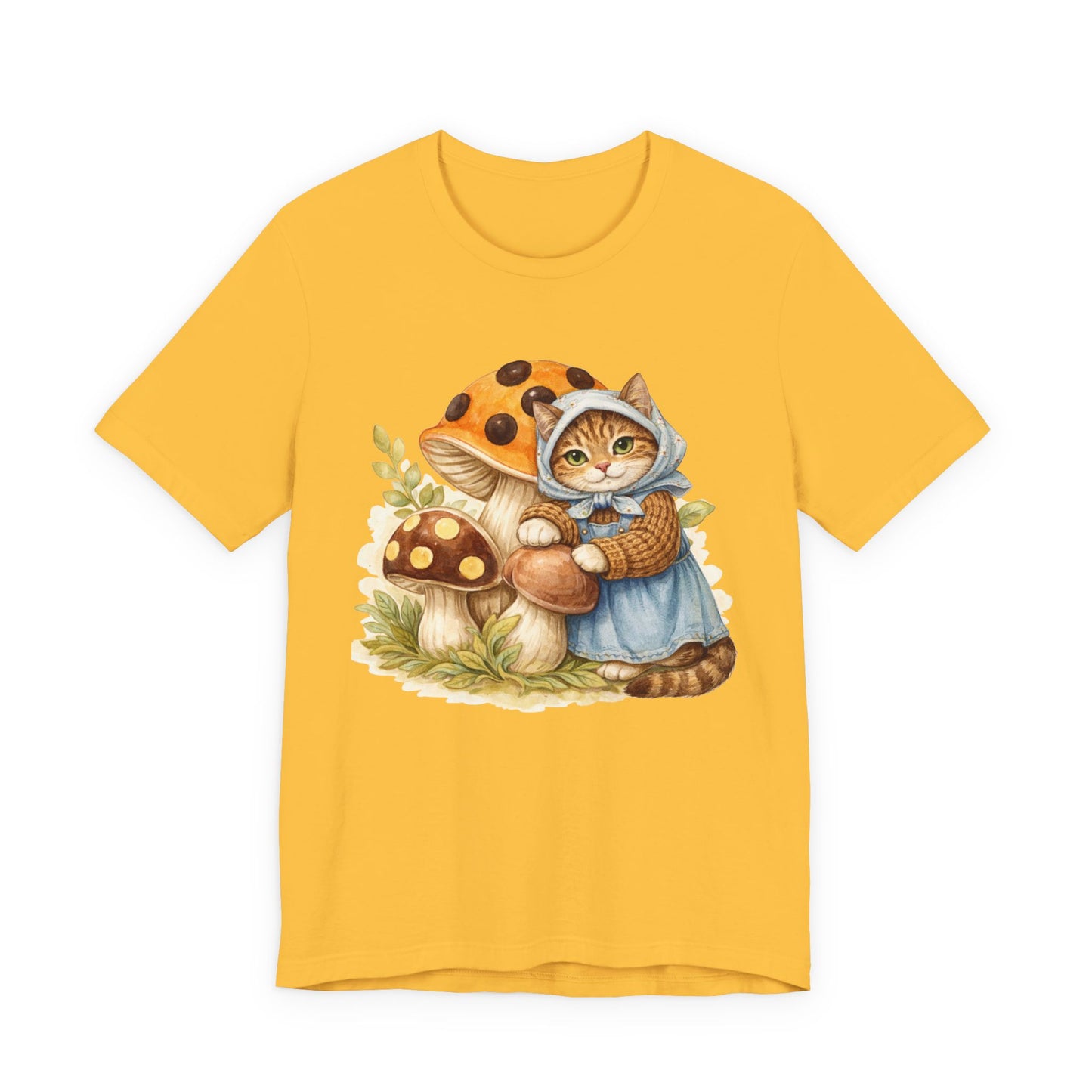 Babushka Cat Merry Mushroom Unisex Jersey Short Sleeve Tee