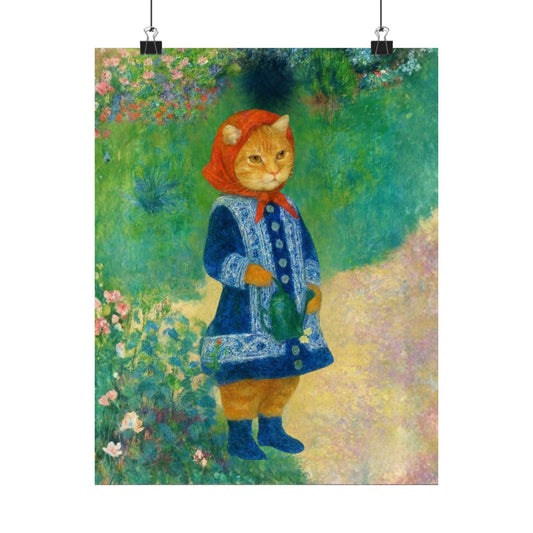 Babushka Cat X Renoir  Matte Vertical Poster